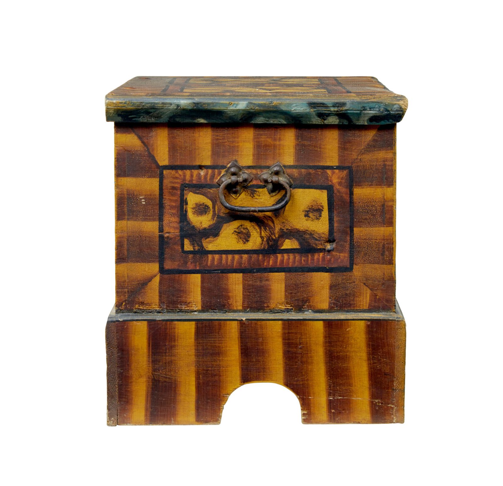 19th Century Alpine Region Hand Painted Marriage Chest photo furniture