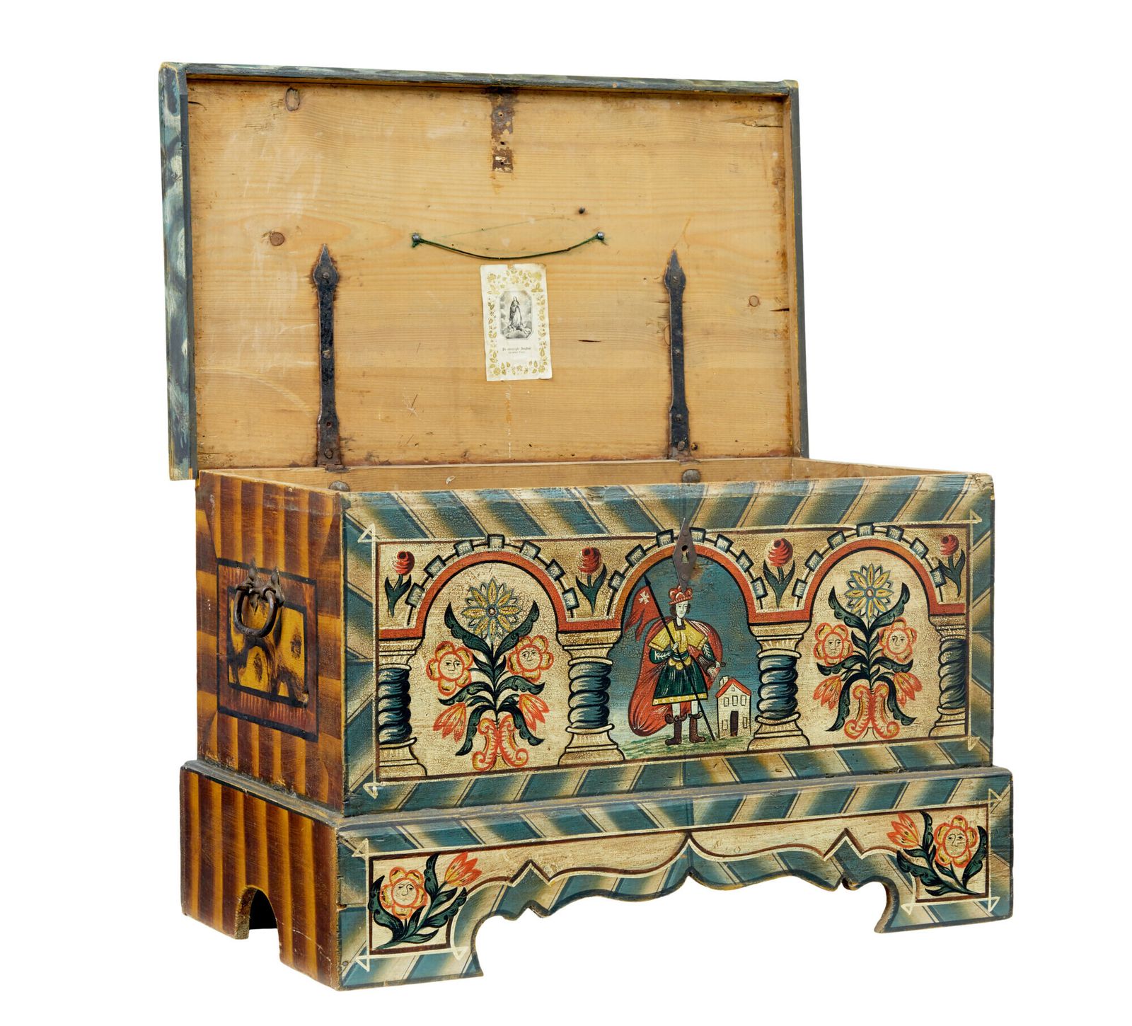 photo for sale 19th Century Alpine Region Hand Painted Marriage Chest