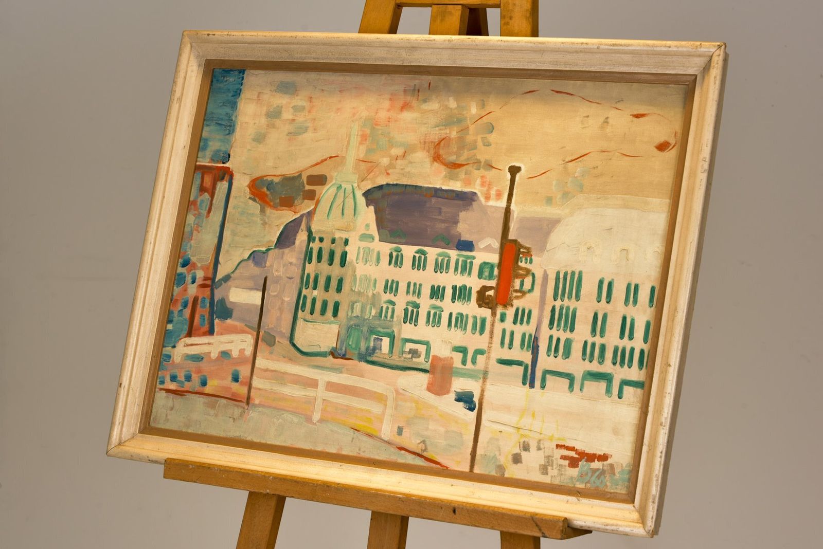 Oil Painting, Cityscape: Spandau, Near Berlin, Around 1960 photo for sale