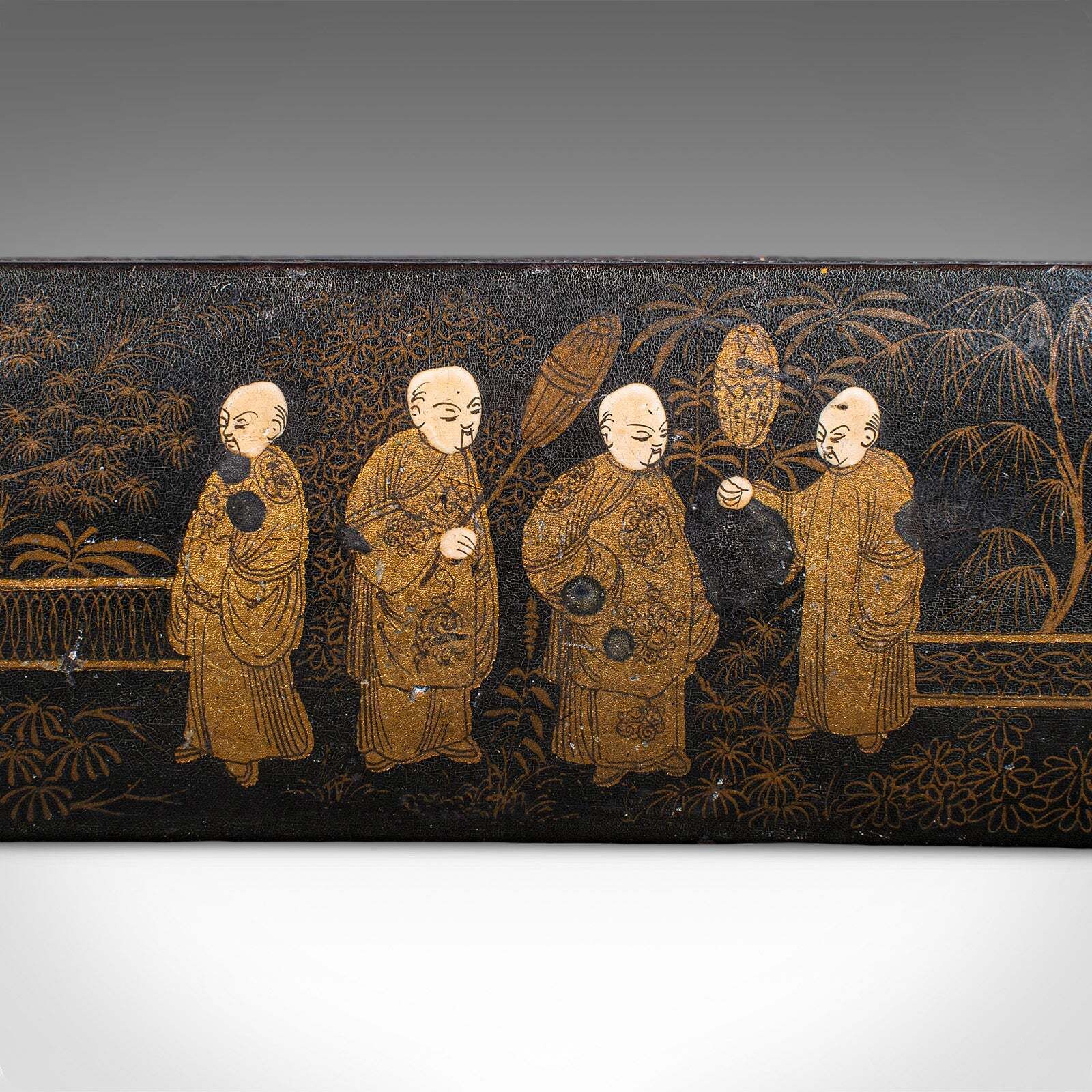 photo furniture Antique Calligrapher's Pen Box, Lacquered, Quill Case, Chinoiserie, Victorian
