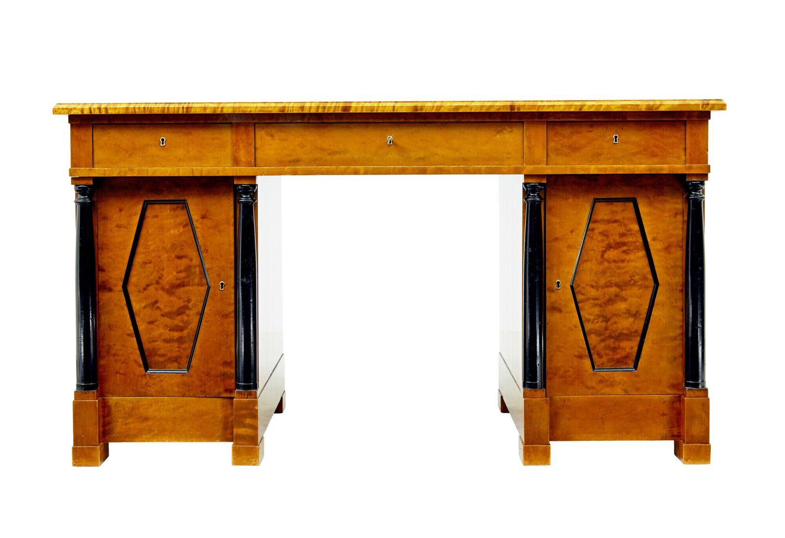 Swedish Early 20th Century Empire Revival Birch Pedestal Desk photo buy