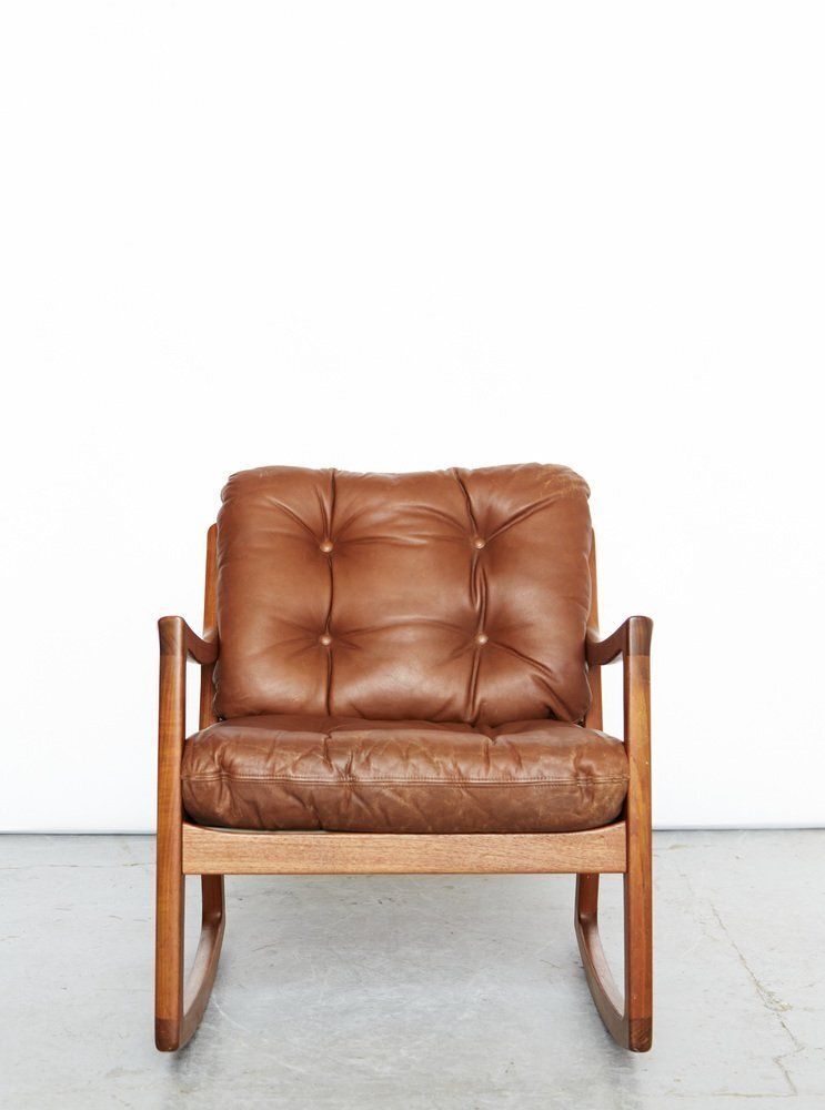 Modern Mid Century Senator Rocking Chair By Ole Wanscher For Cado, 1960s photo for sale