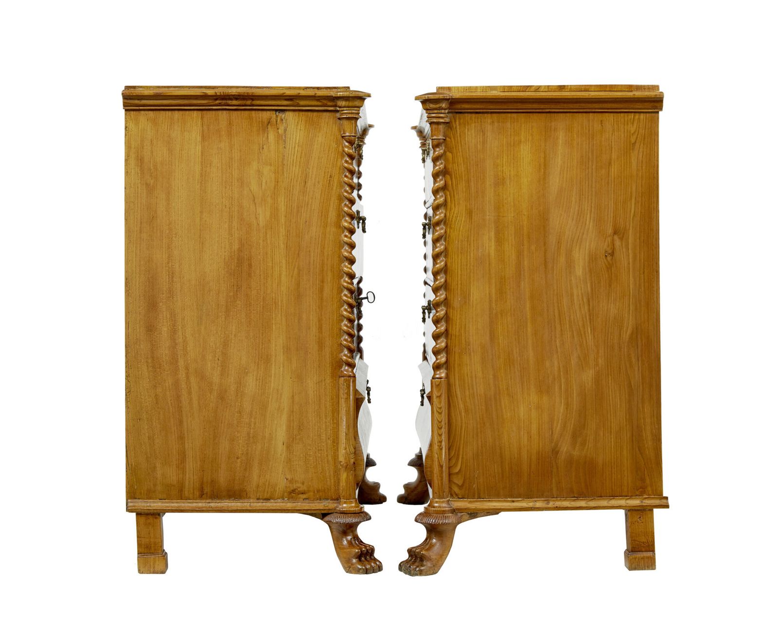 Furniture Pair Of Mid 19th Century Swedish Carved Elm Chest Of Drawers photo