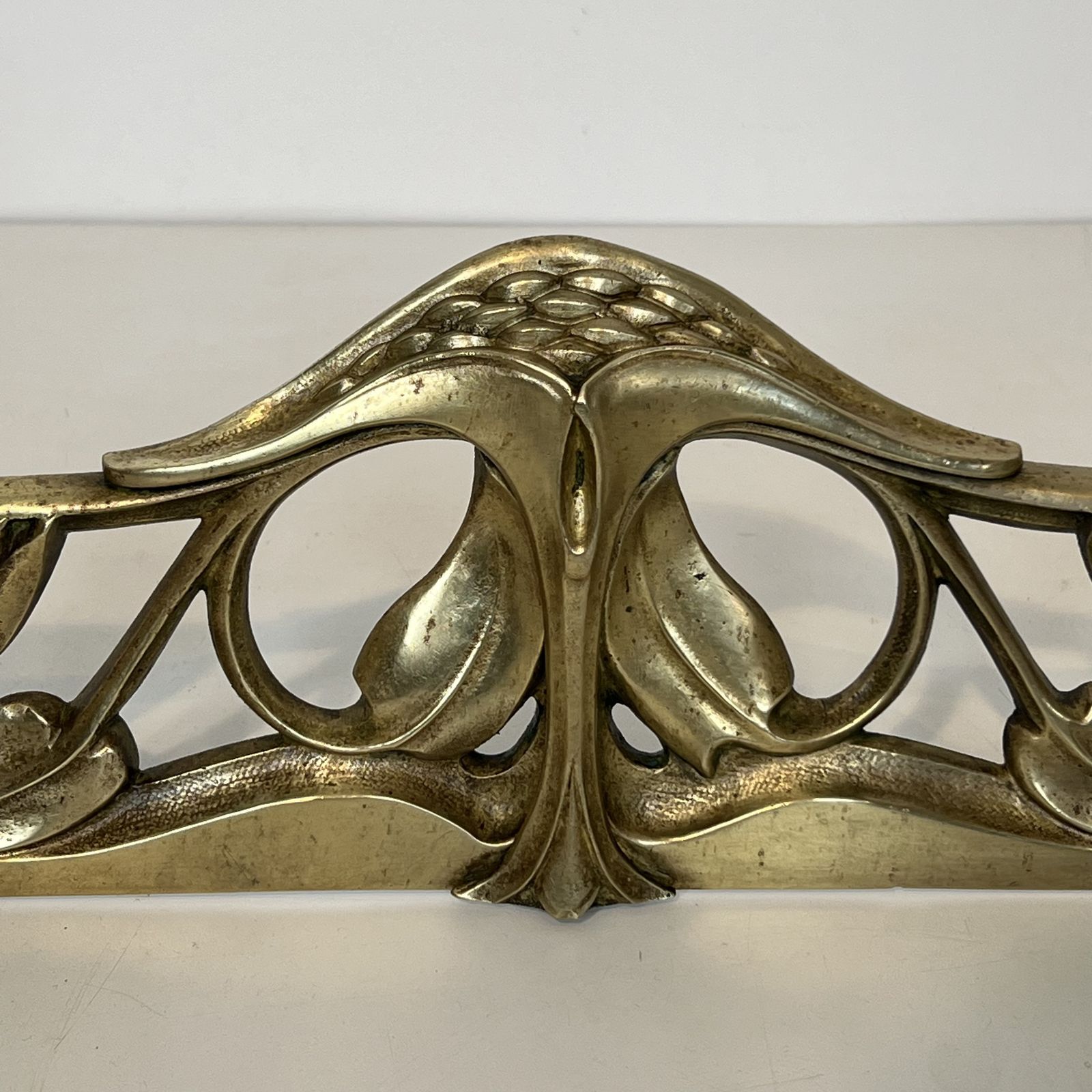 Home Fixtures Pair Of Art Nouveau Bronze Andirons Decorated With Flowers And Foliage photo