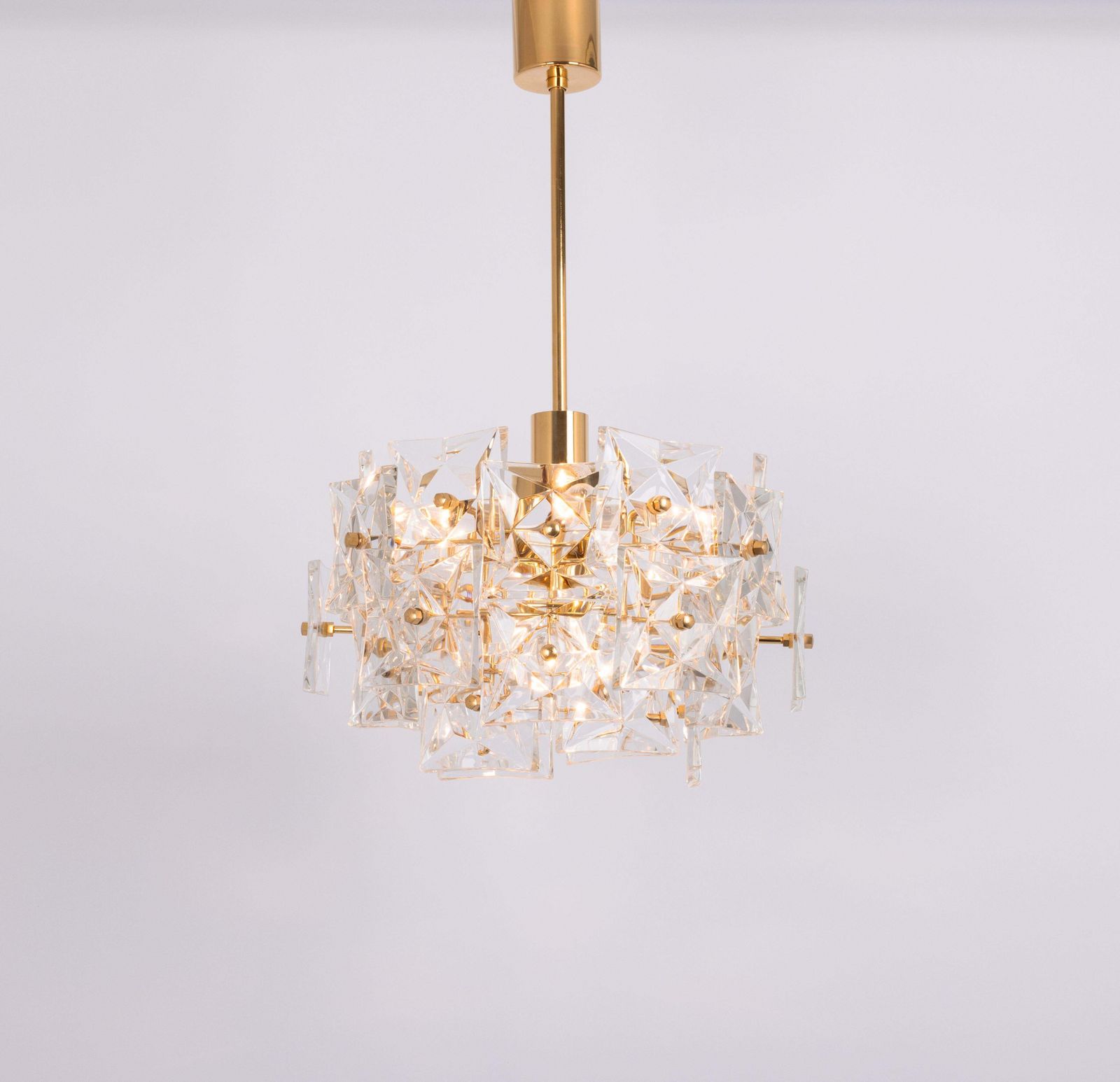 Stunning Chandelier, Brass And Crystal Glass By Kinkeldey, Germany, 1970s photo furniture