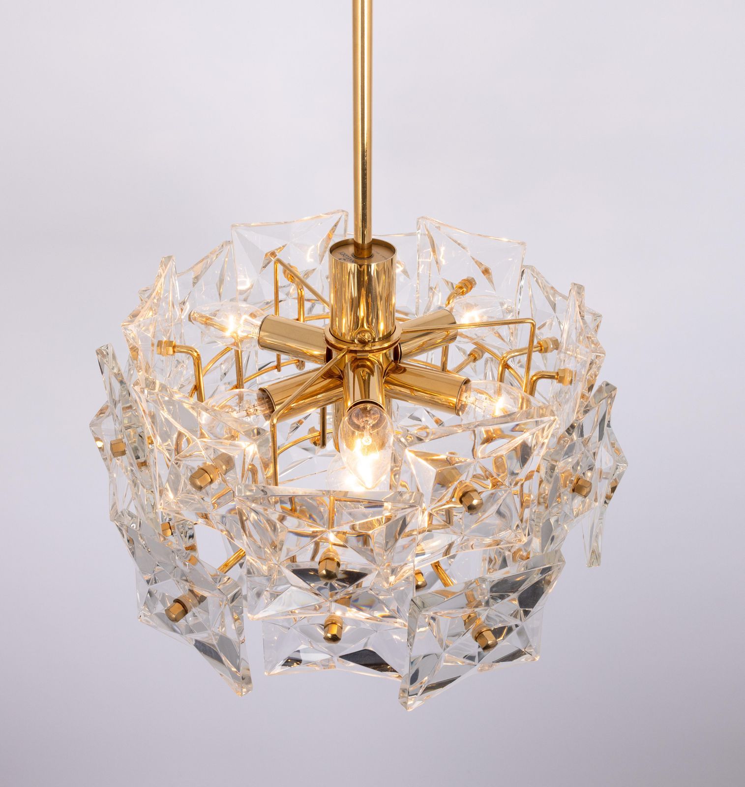 Stunning Chandelier, Brass And Crystal Glass By Kinkeldey, Germany, 1970s photo 1109.0