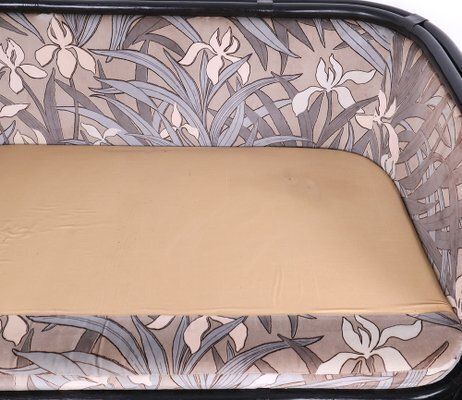 785.0 Vintage Bamboo 2 Seater Sofa With Floral Velvet Fabric, 1970s photo