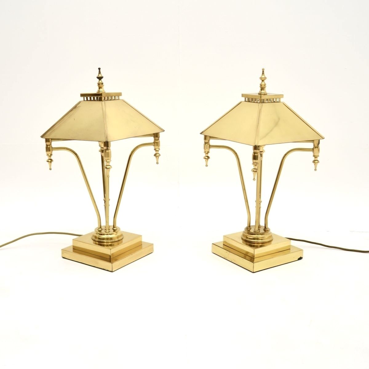 Pair Of Vintage Brass Table Lamps photo furniture