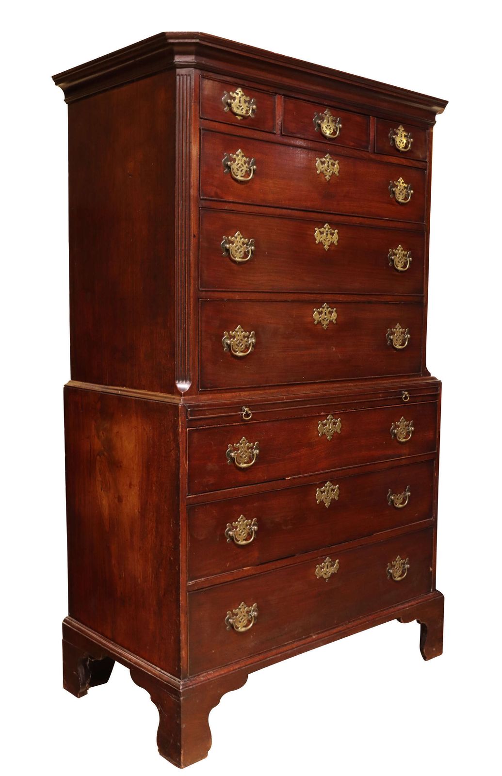 George III Mahogany Chest On Chest With Original Pierced Brasses Circa 1770 photo for sale