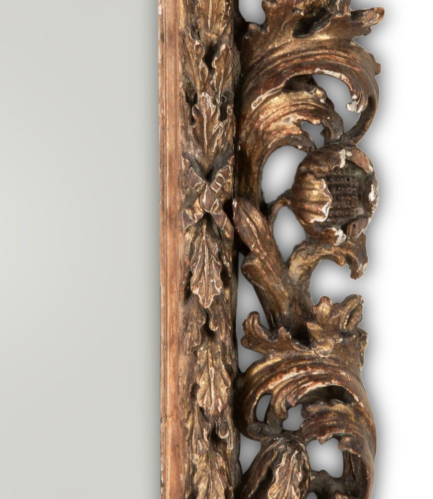 18th Century Italian Gilded Carved Wood Mirror photo Home Decor