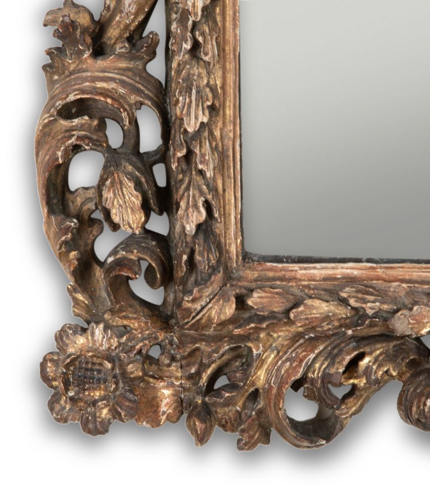 18th Century Italian Gilded Carved Wood Mirror photo 3690.0