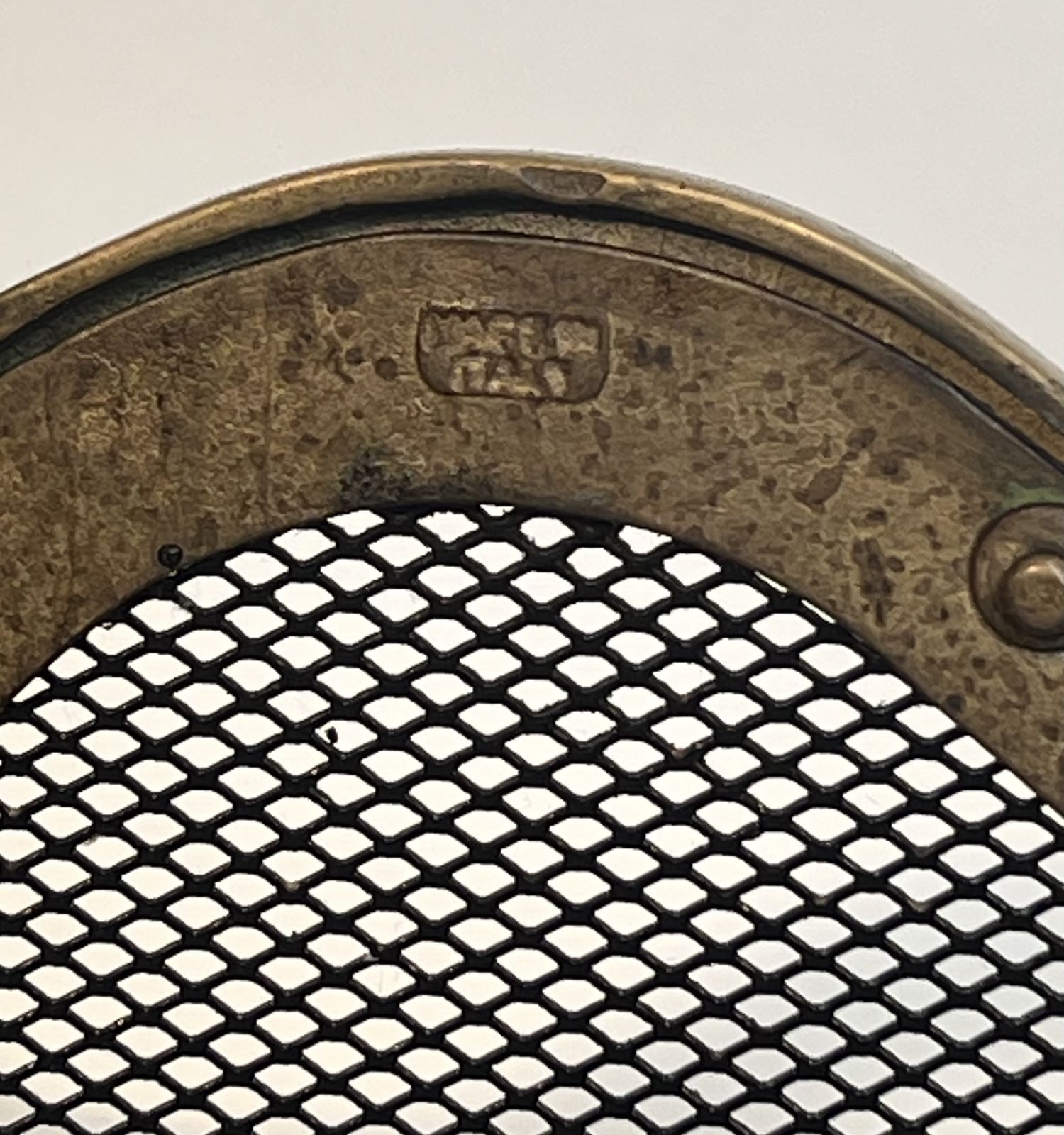 photo for sale Neoclassical Style Fire Screen In Brass And Wire Mesh