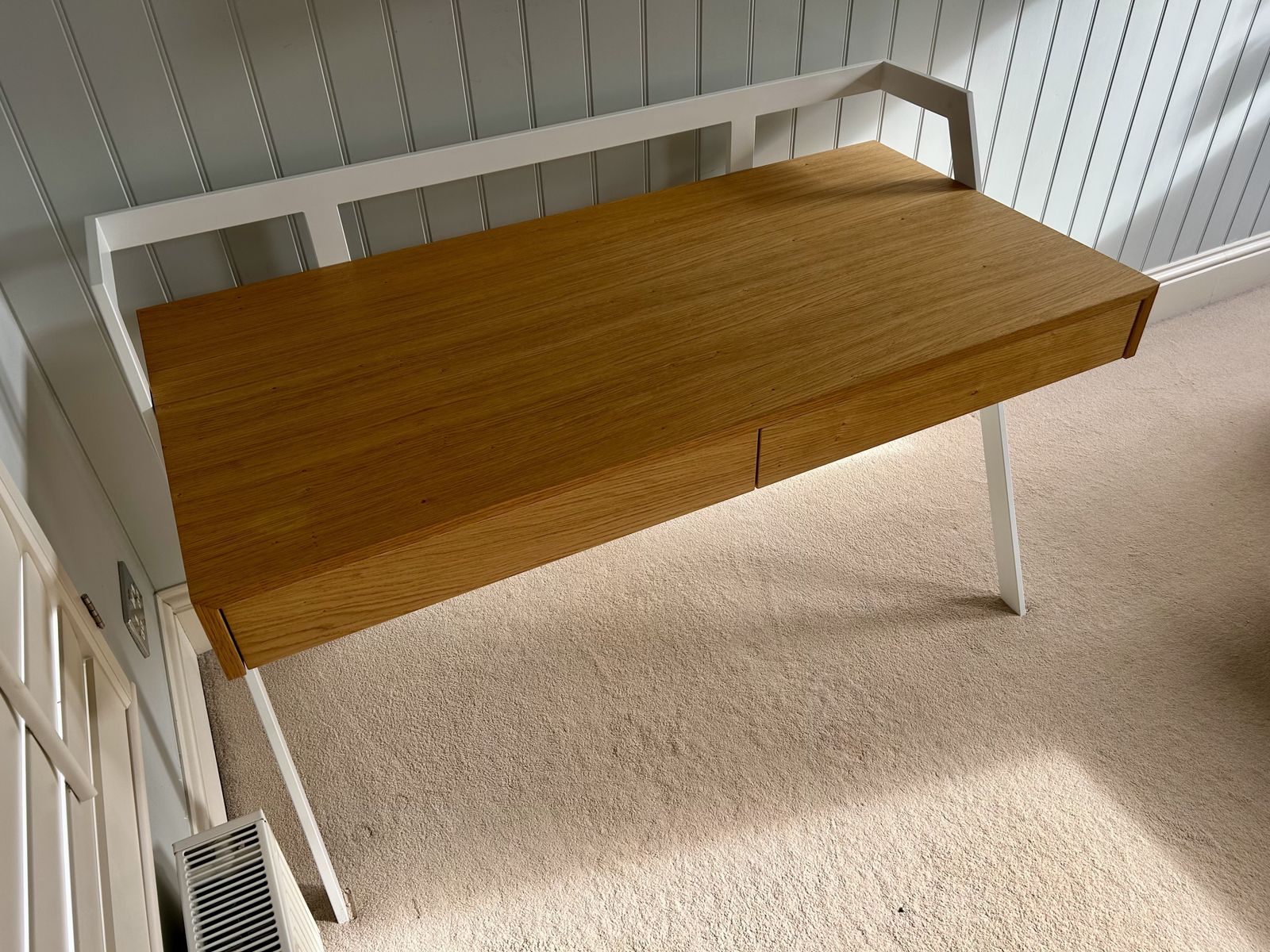 Bontempi Zac Desk Oak And White Painted Metal Contemporary photo vintage