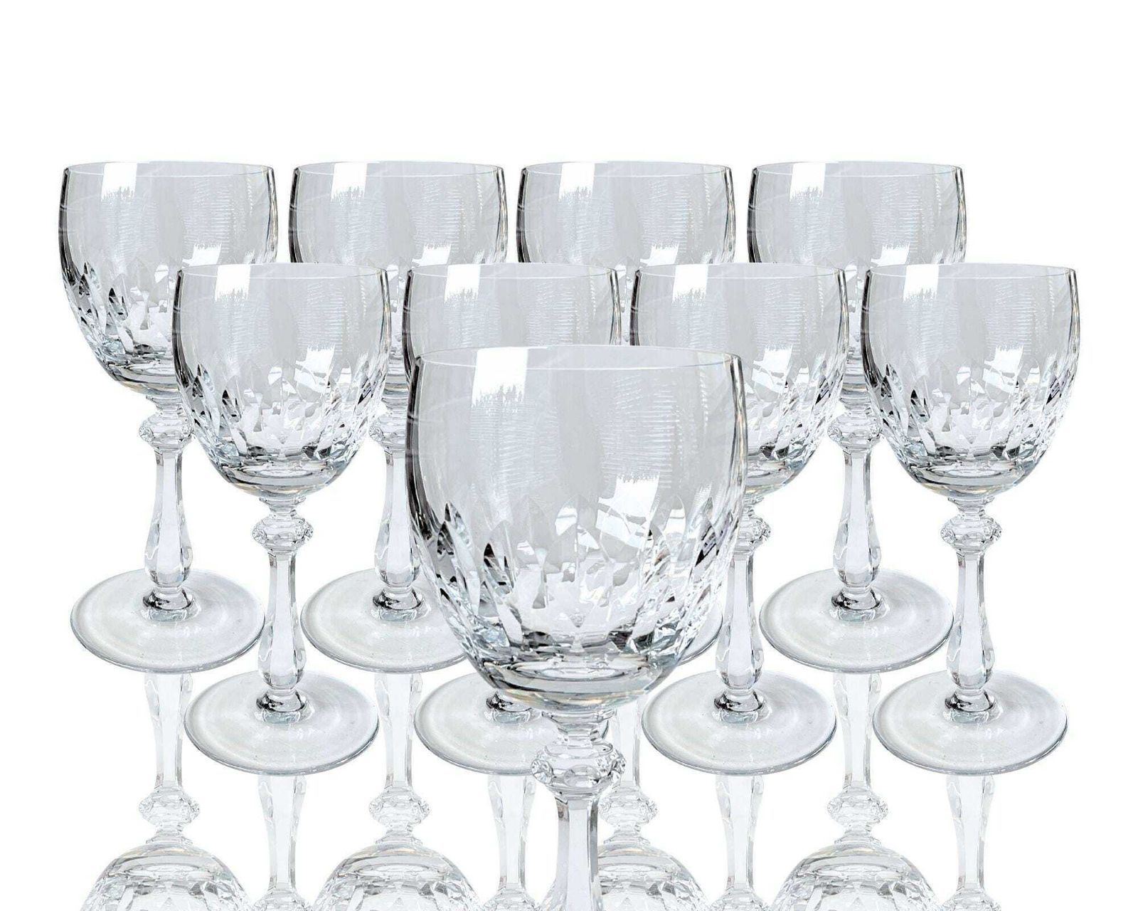 Crystal Cut Wine Glasses 9pcs Germany 1970 photo furniture
