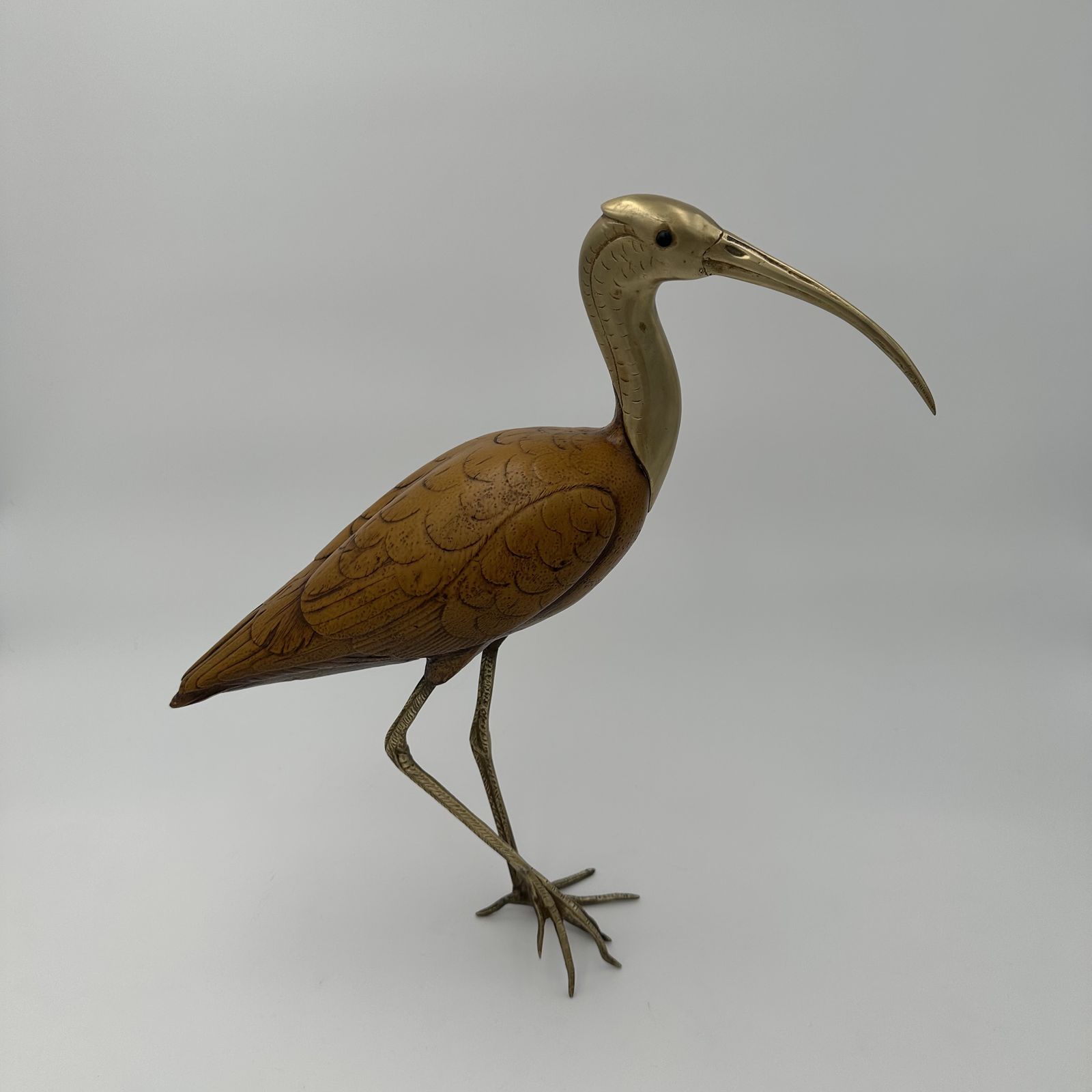 Pair Of Birds In Wood And Chiseled Brass photo Art