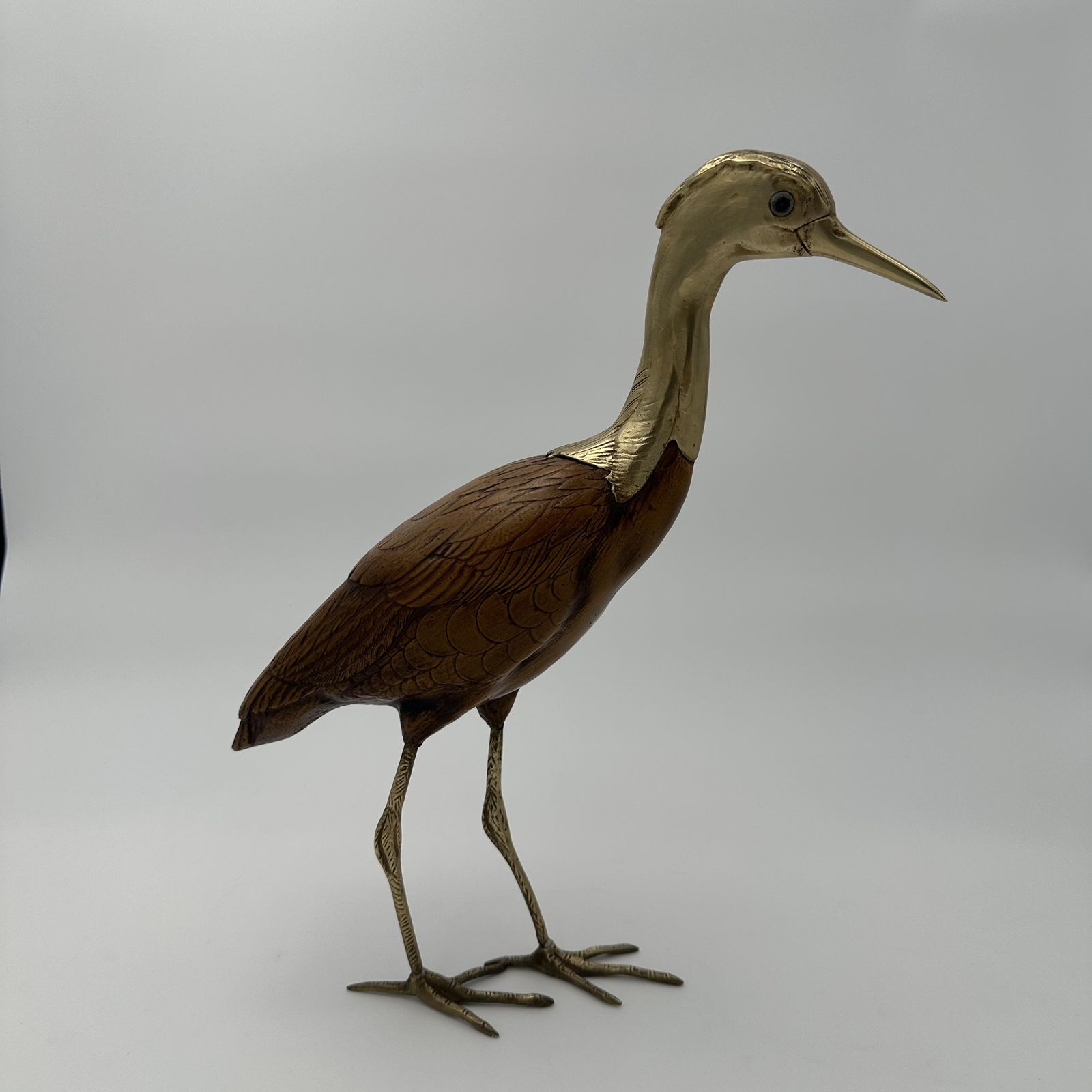 photo furniture Pair Of Birds In Wood And Chiseled Brass