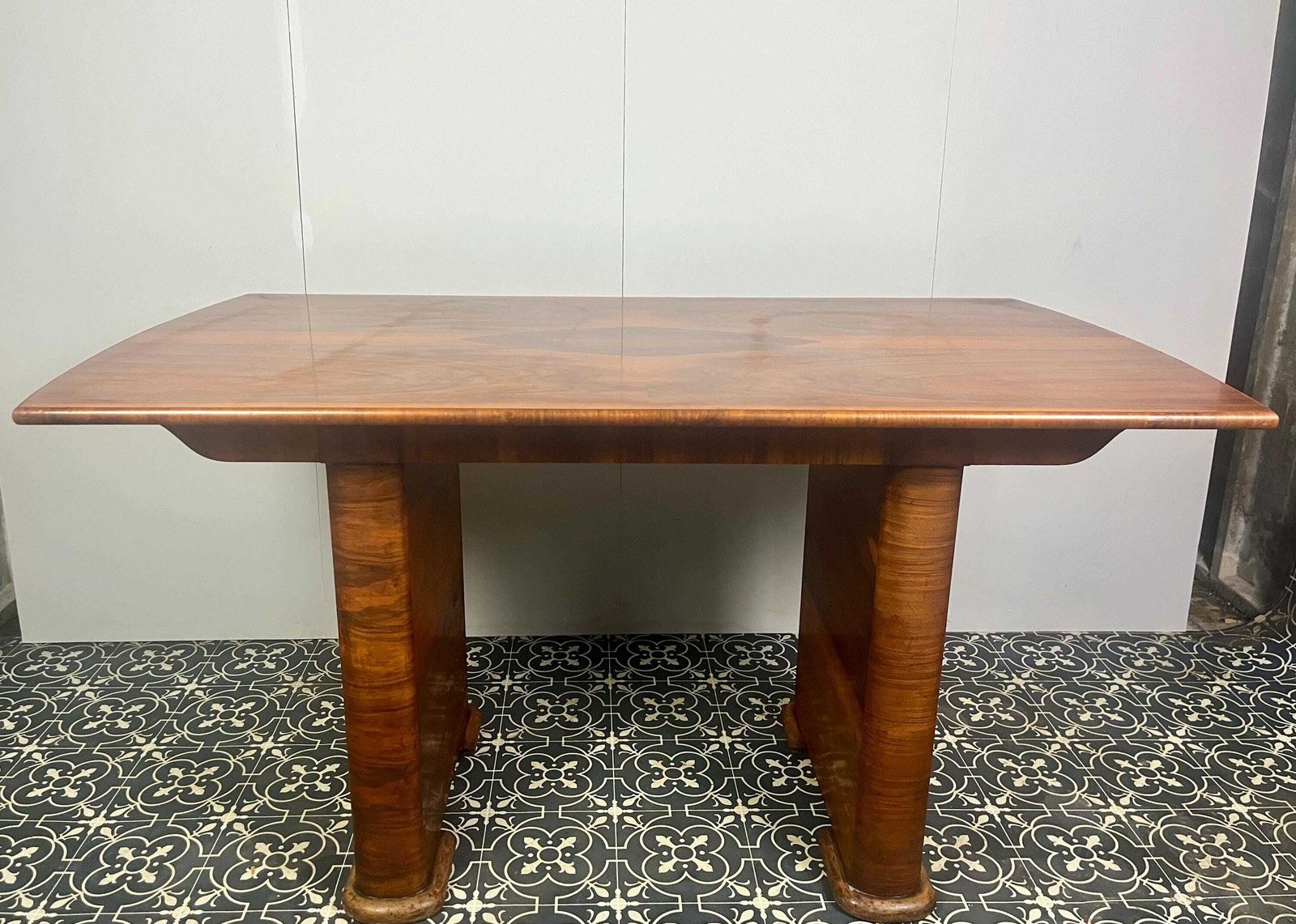 1930’s Vintage Art Deco Burr Walnut Dining Table, Period Furniture