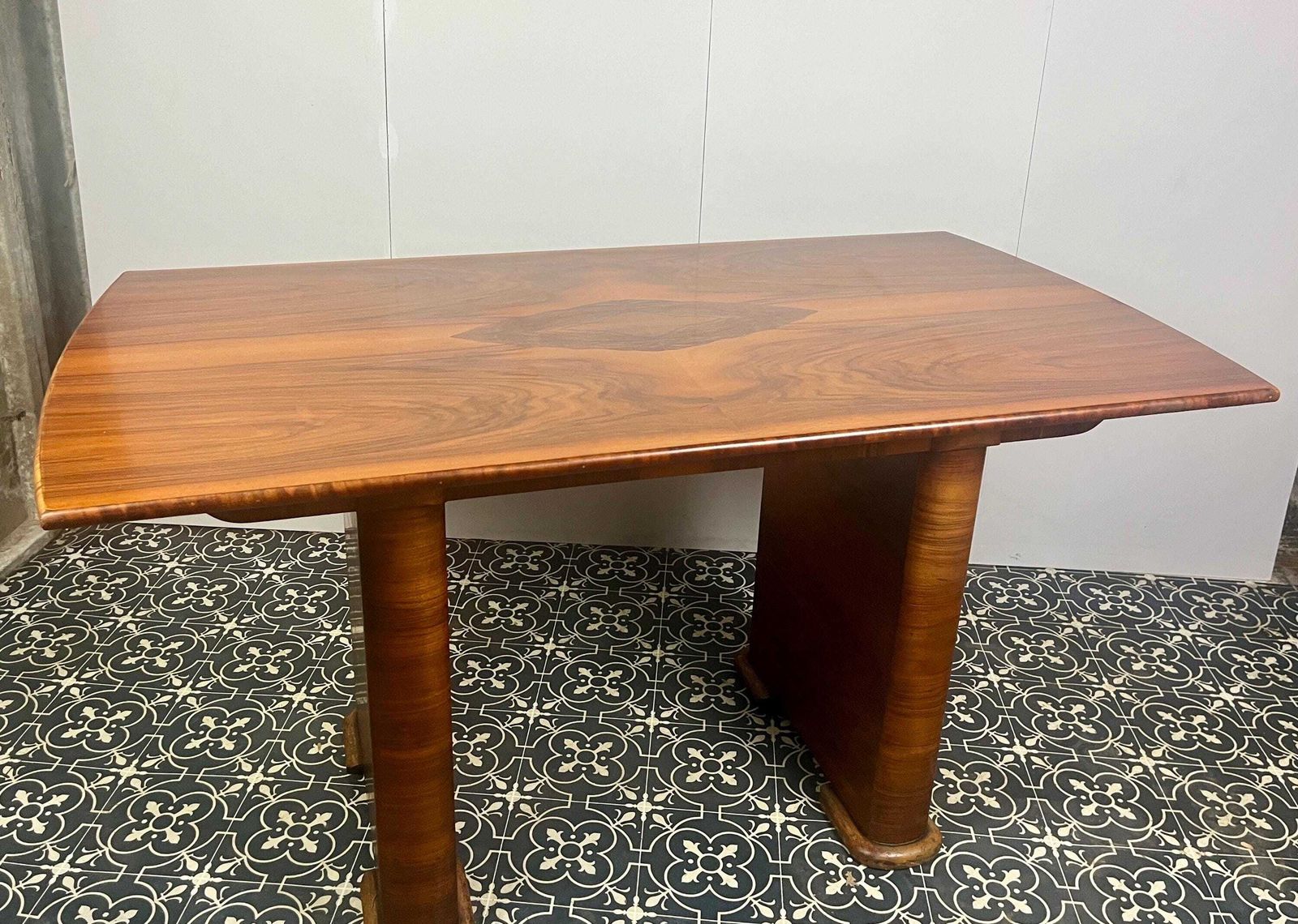 1930’s Vintage Art Deco Burr Walnut Dining Table, Period Furniture photo for sale