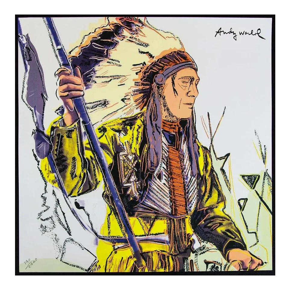 1986 Carnegie Museum Of Art After Andy Warhol "War Bonnet Indian" Lithograph