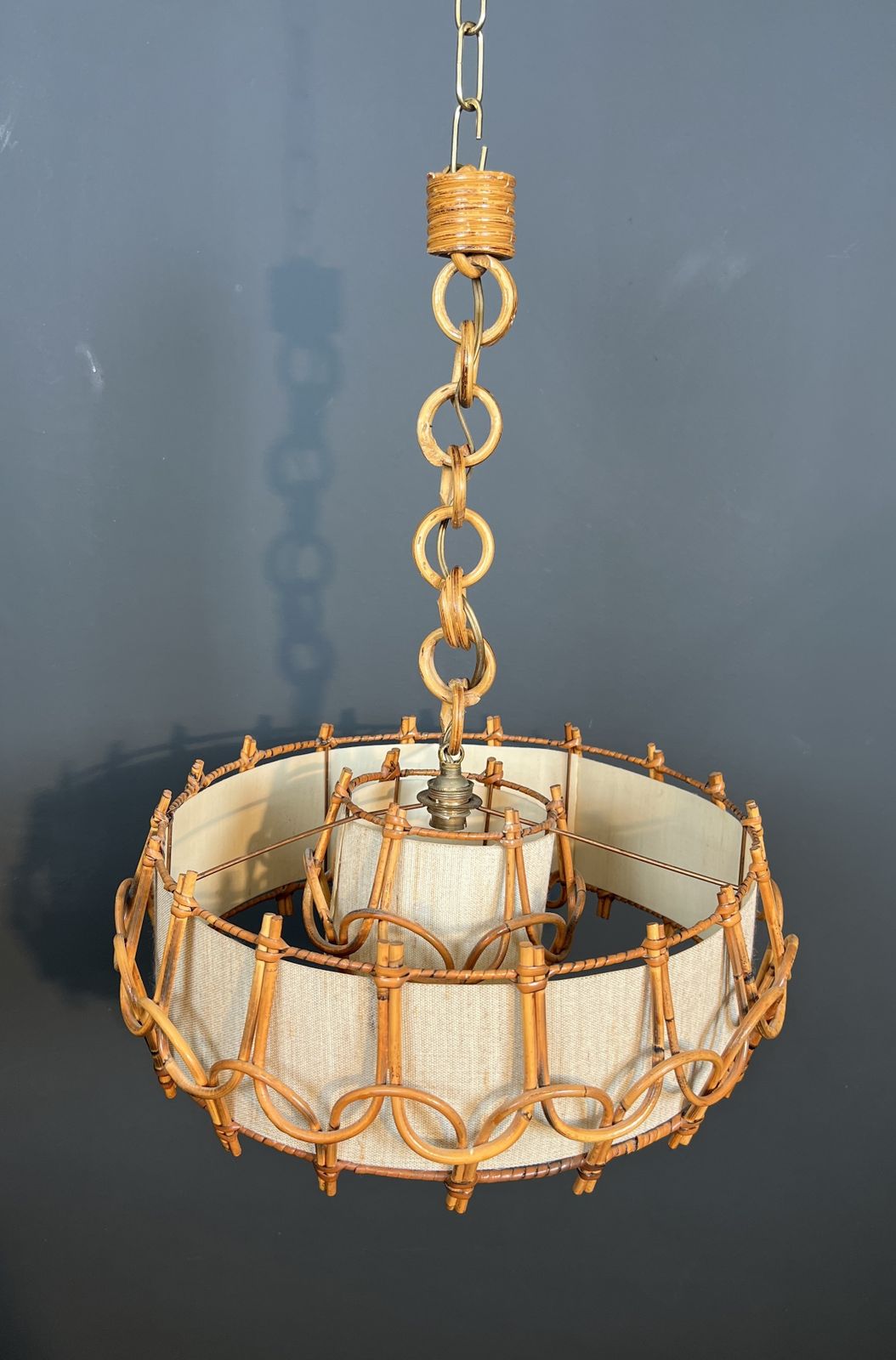 1450.0 Rattan Chandelier In The Style Of Adrien Audoux And Frida Minet (Audoux Minet) photo