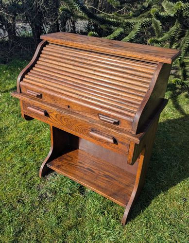 Swedish Roll Top Mid Century Oak Desk Delivery Available 0028.