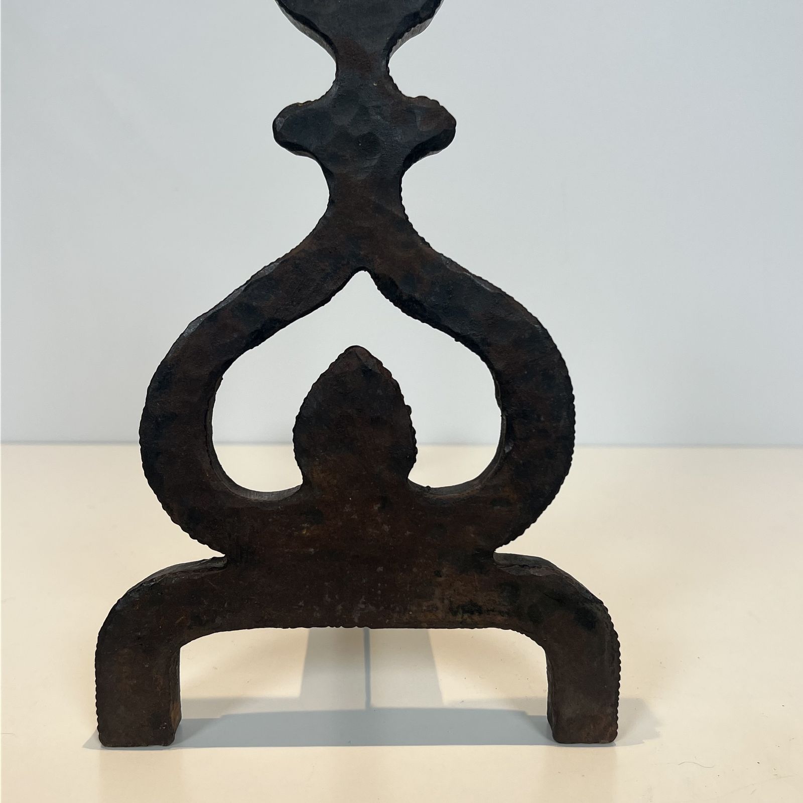 photo furniture Pair Of Modernist Wrought Iron Andirons