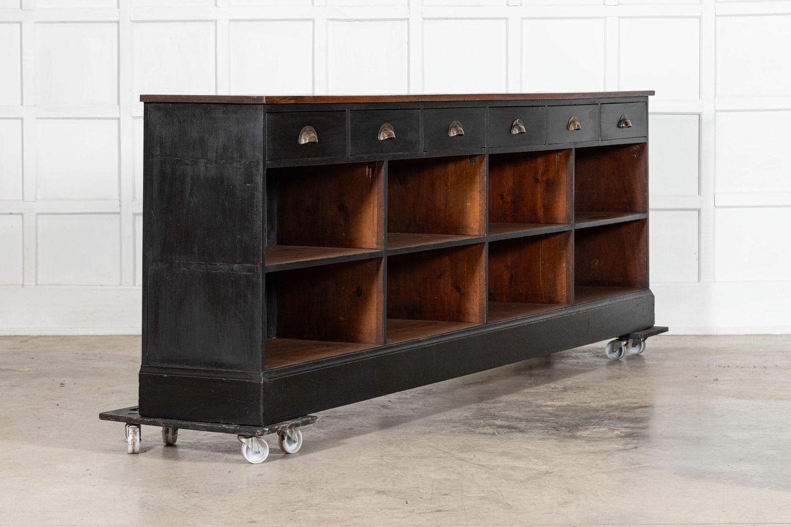 Monumental 19thc English Mahogany & Pine Shop Counter / Island photo furniture
