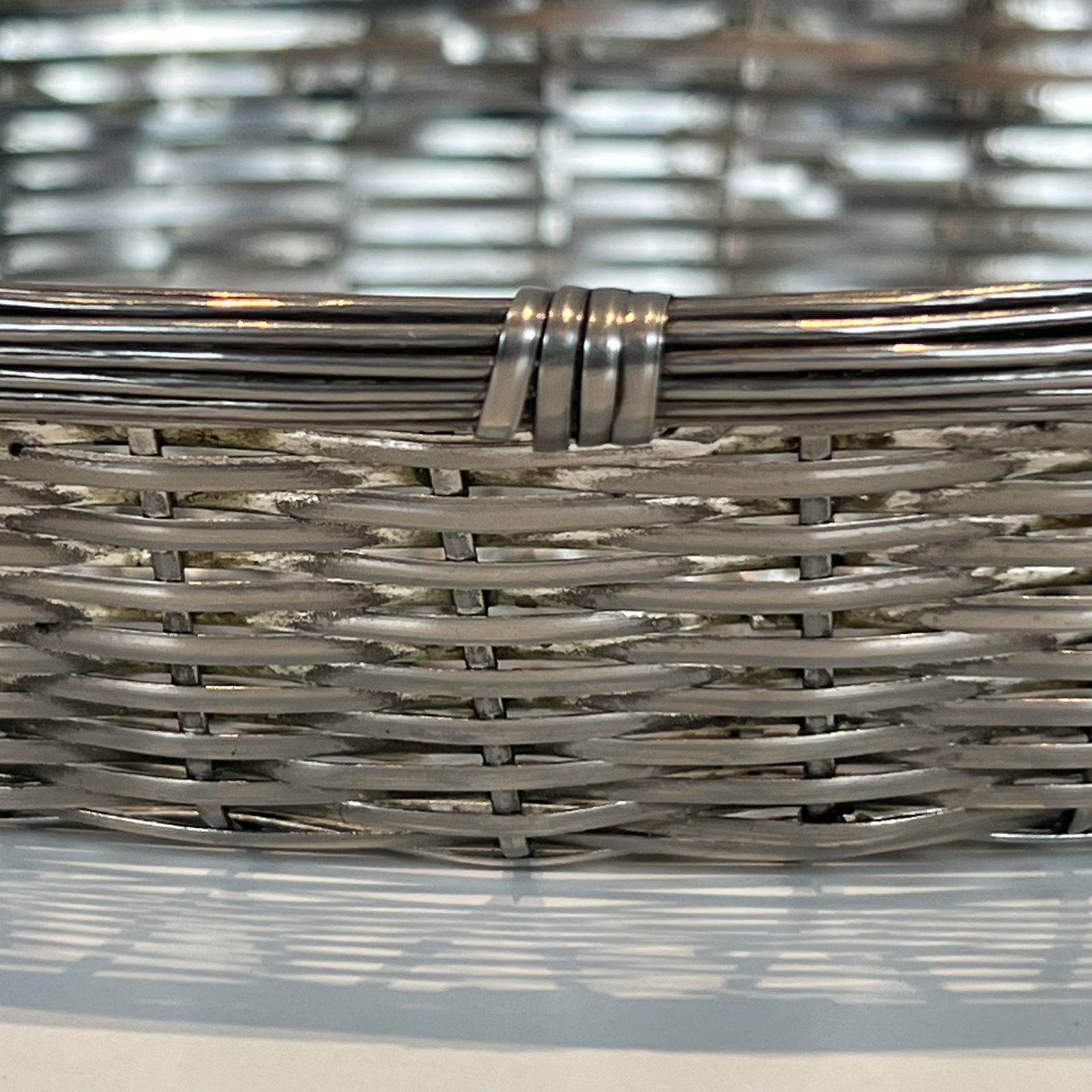 Basket / Trinket Tray Made Of Silver Metal Wire photo buy