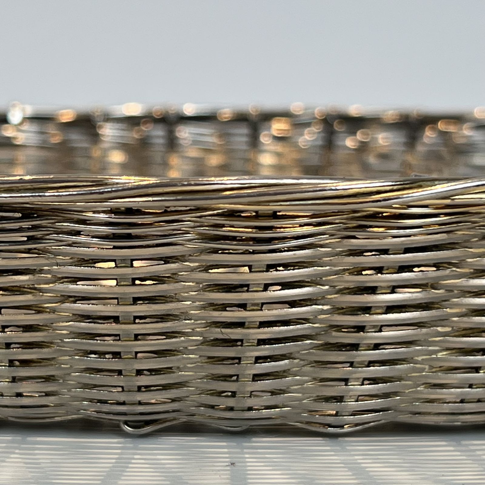 photo buy Set Of Two Baskets / Trinket Trays Made Of Silver Metal Wire