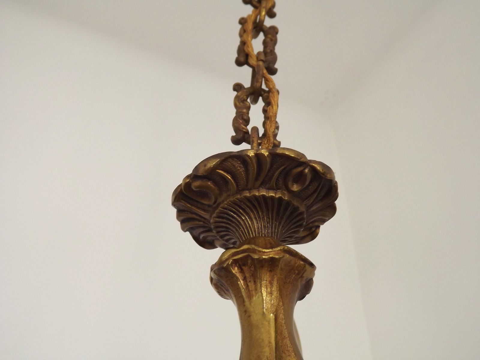 Lustre à 3 lumières de style Art Nouveau français en bronze photo buy