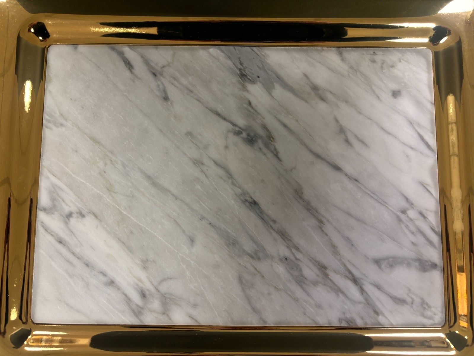 Anna New York Rablabs Carnico Italian Marble & Gold Metal Dual Tray Boxed photo buy