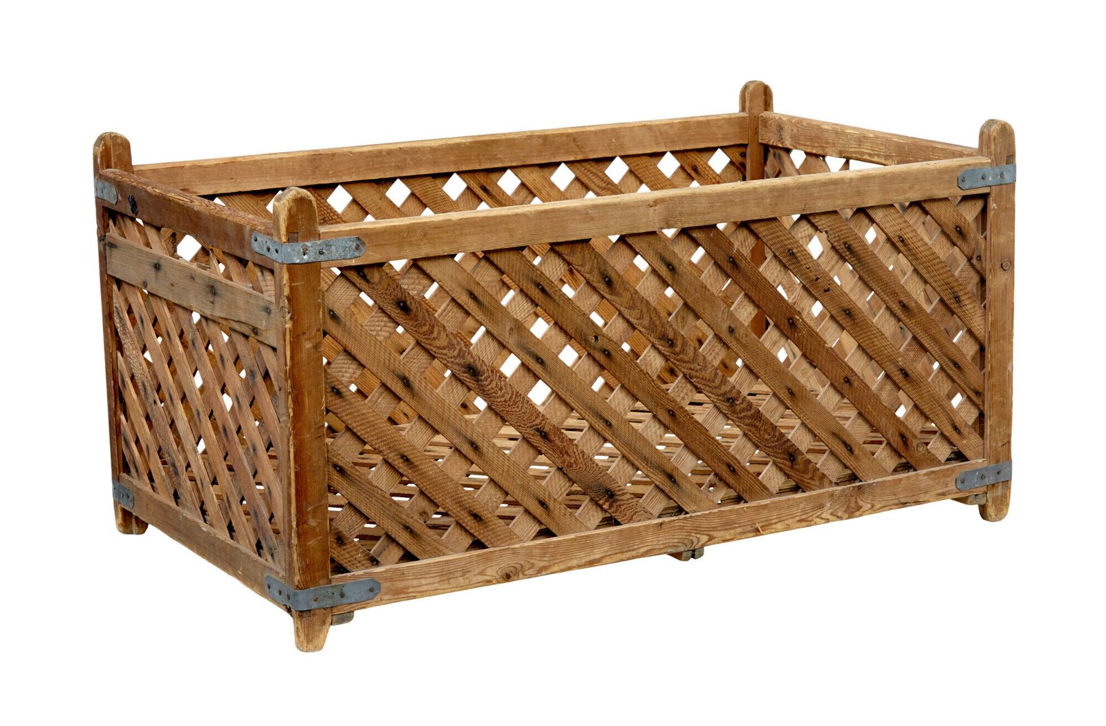 19th Century Scandinavian Pine Log Basket photo vintage