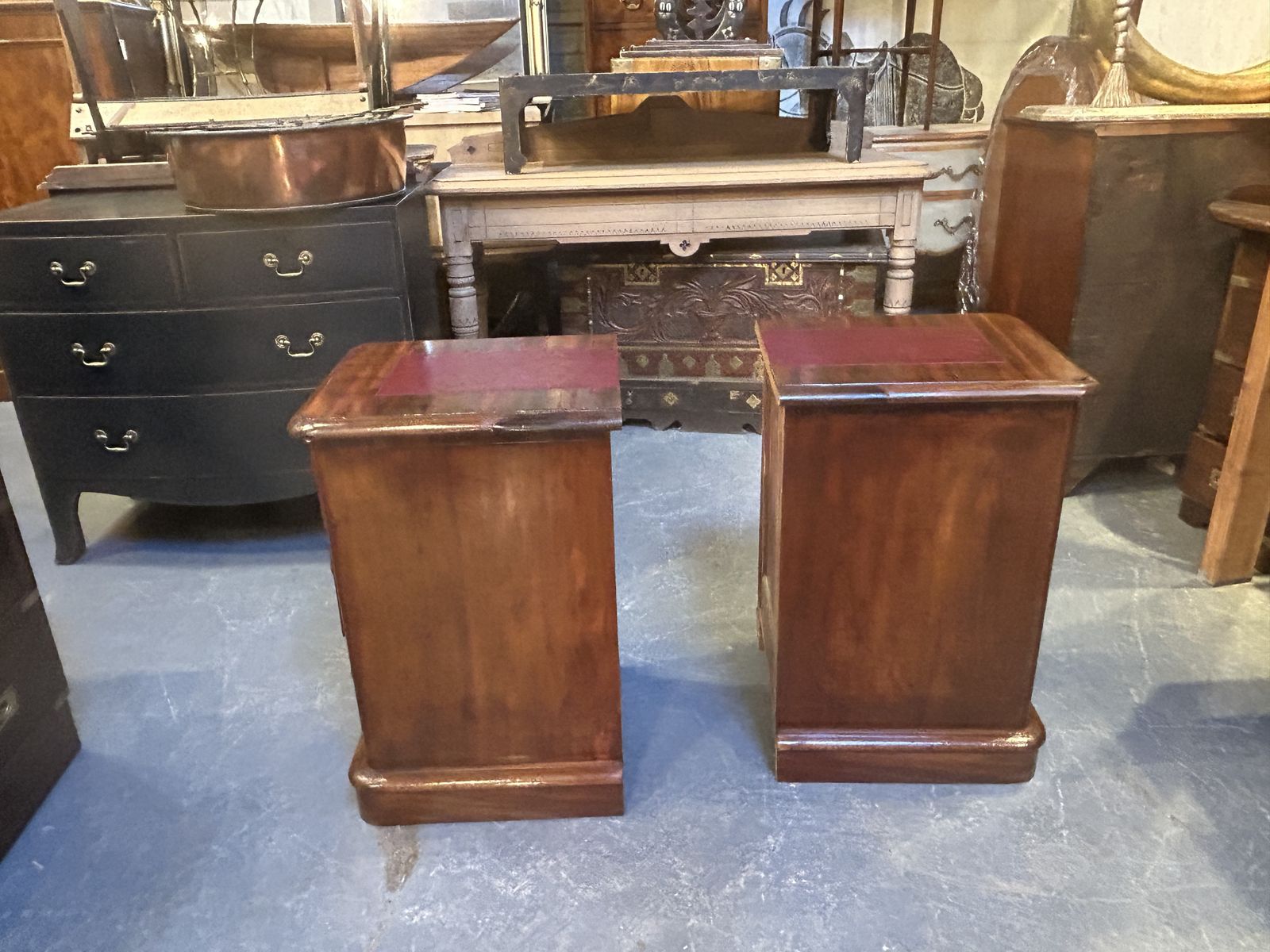 Furniture Pair Victorian Bedside Chest Of Drawers photo