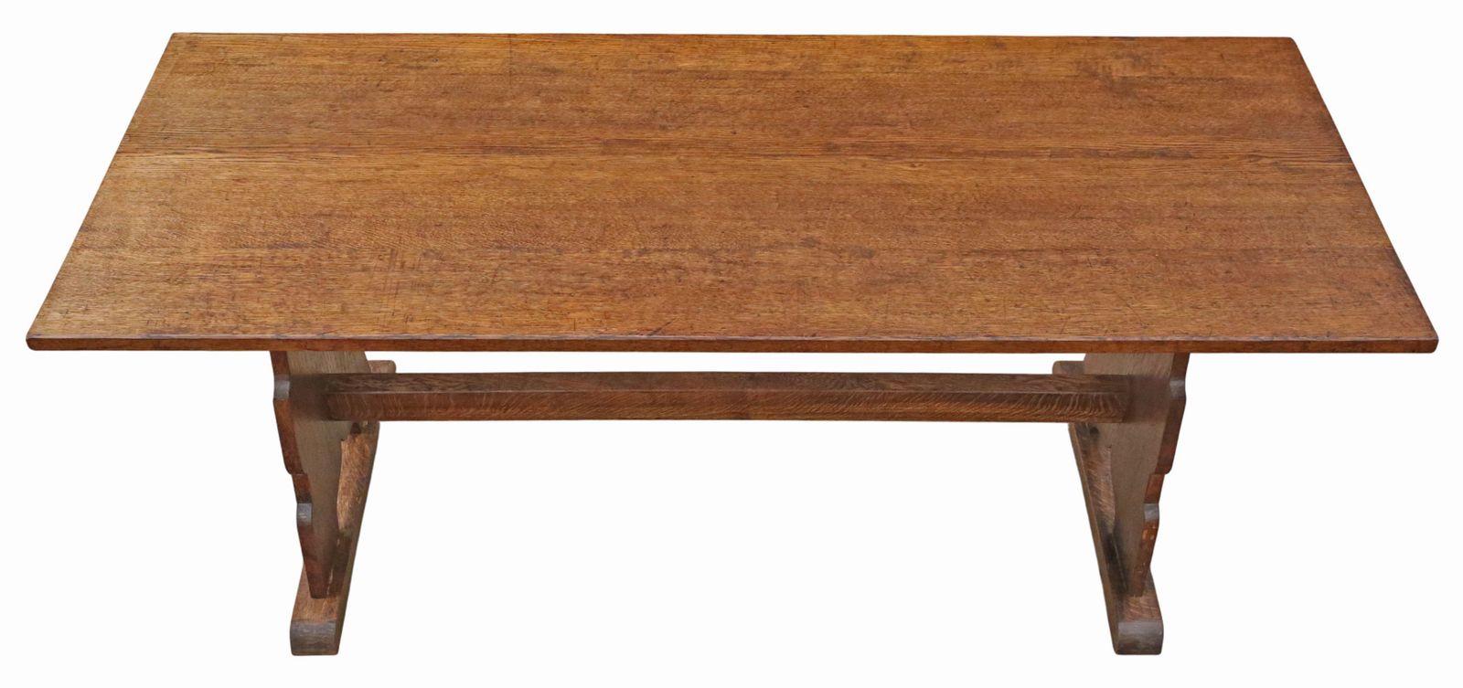 Antique Late 19th Century Oak Arts & Crafts Refectory Kitchen Dining Table – Fine Quality photo vinterior