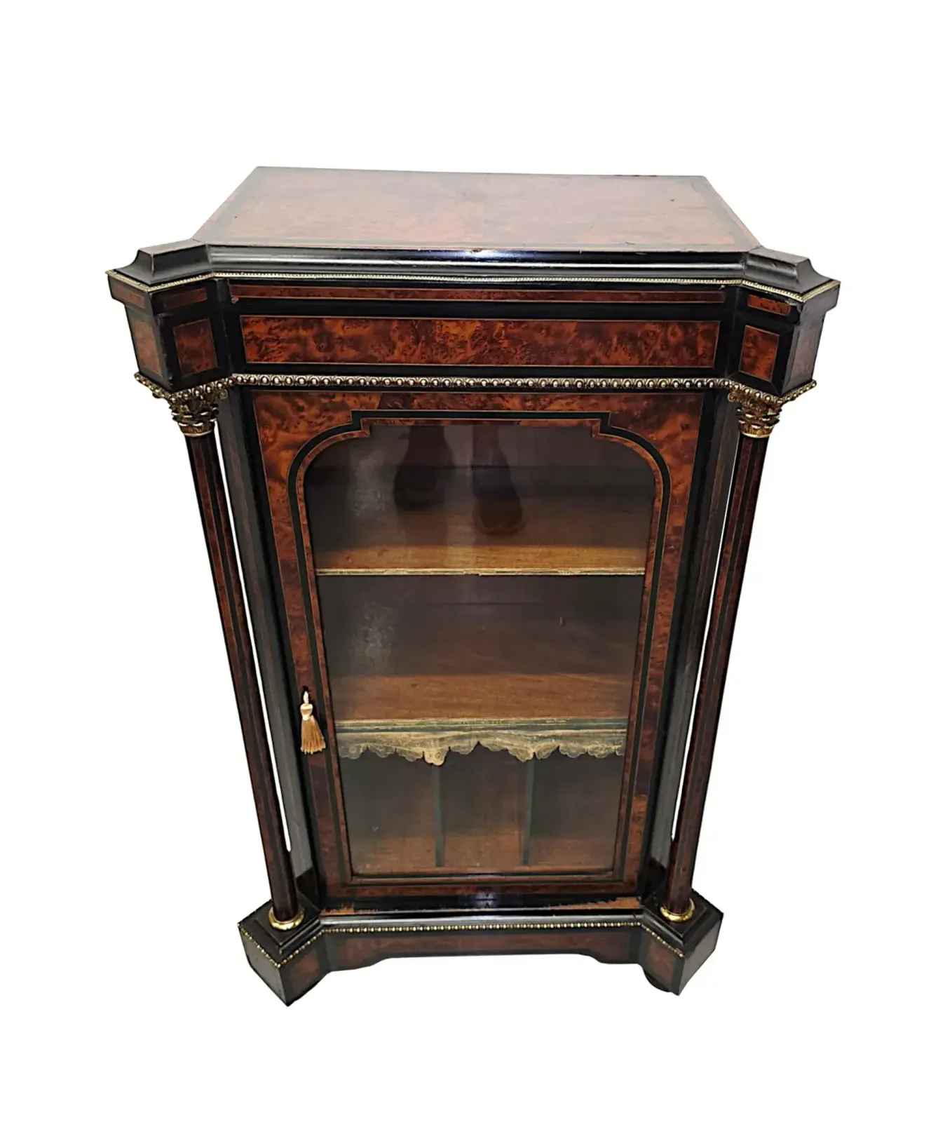 A Very Rare Pair Of 19th Century Inlaid Emboyna And Ebonised Music Or Pier Cabinets photo vintage