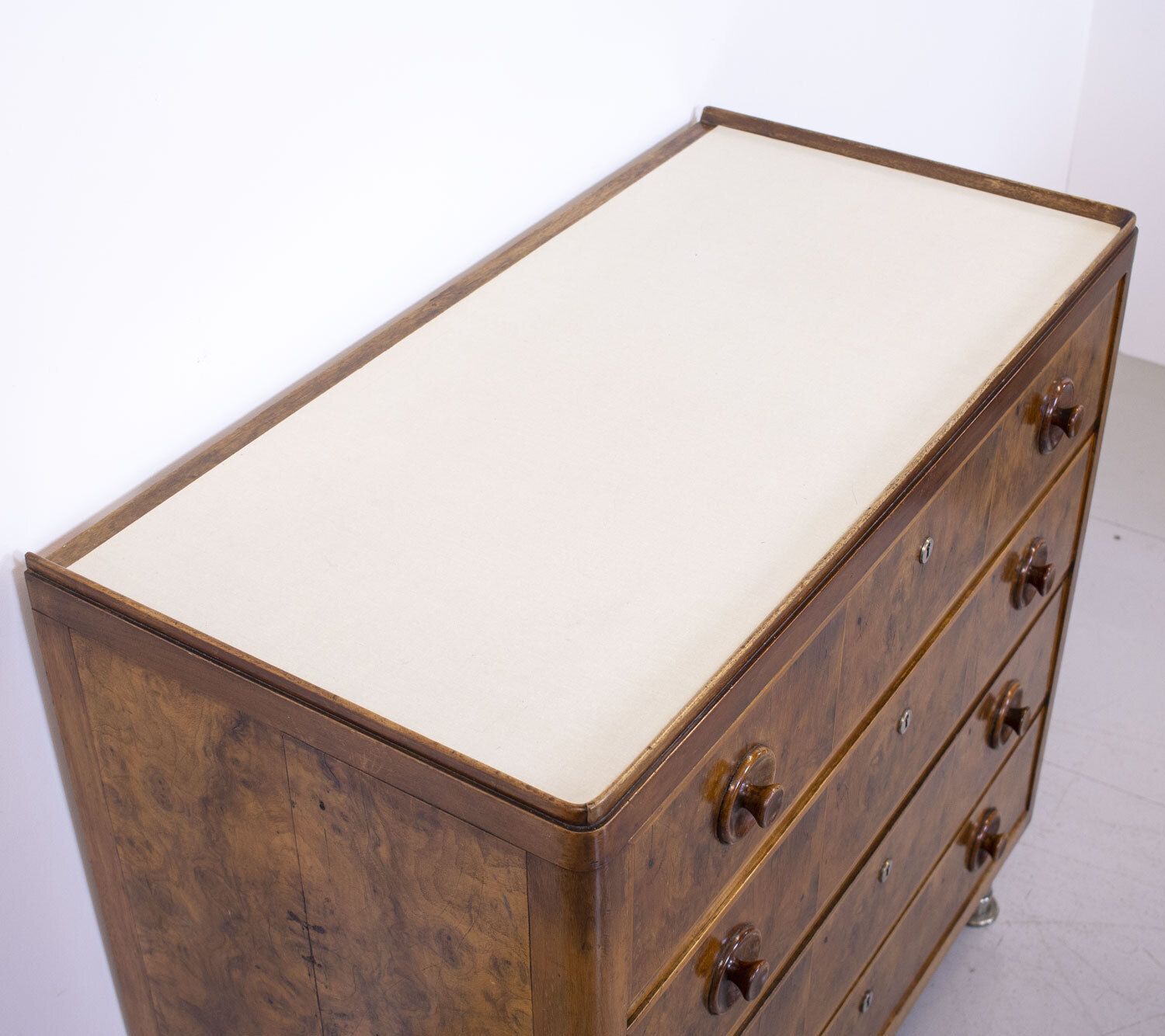 Furniture Art Deco Burr Walnut Chest Of Drawers photo