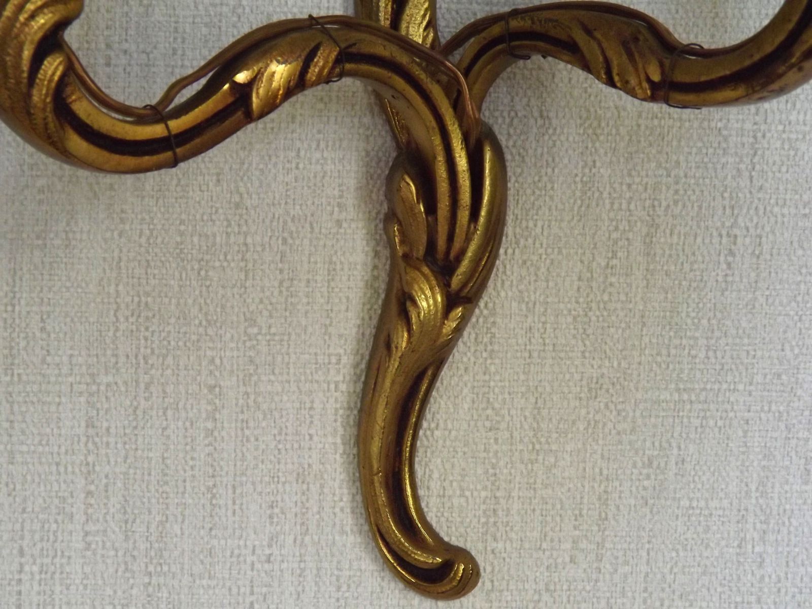 Lighting Elegant Vintage French Bronze Double Wall Sconces With Acanthus Leaf Detail photo