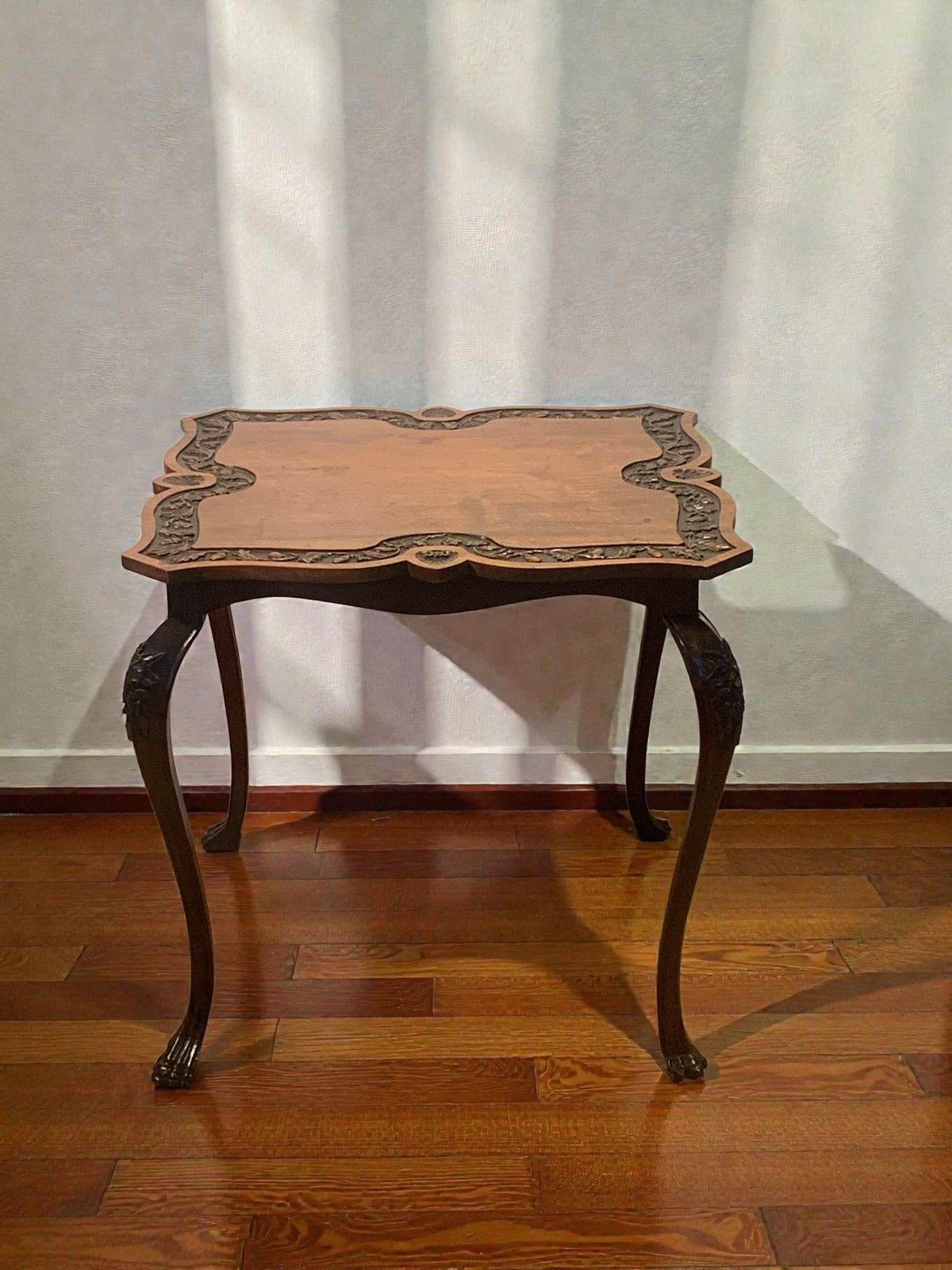 Exquisite Late Georgian/Early Victorian Oak Centre/Window Table With Acorn & Oak Leaf Carvings