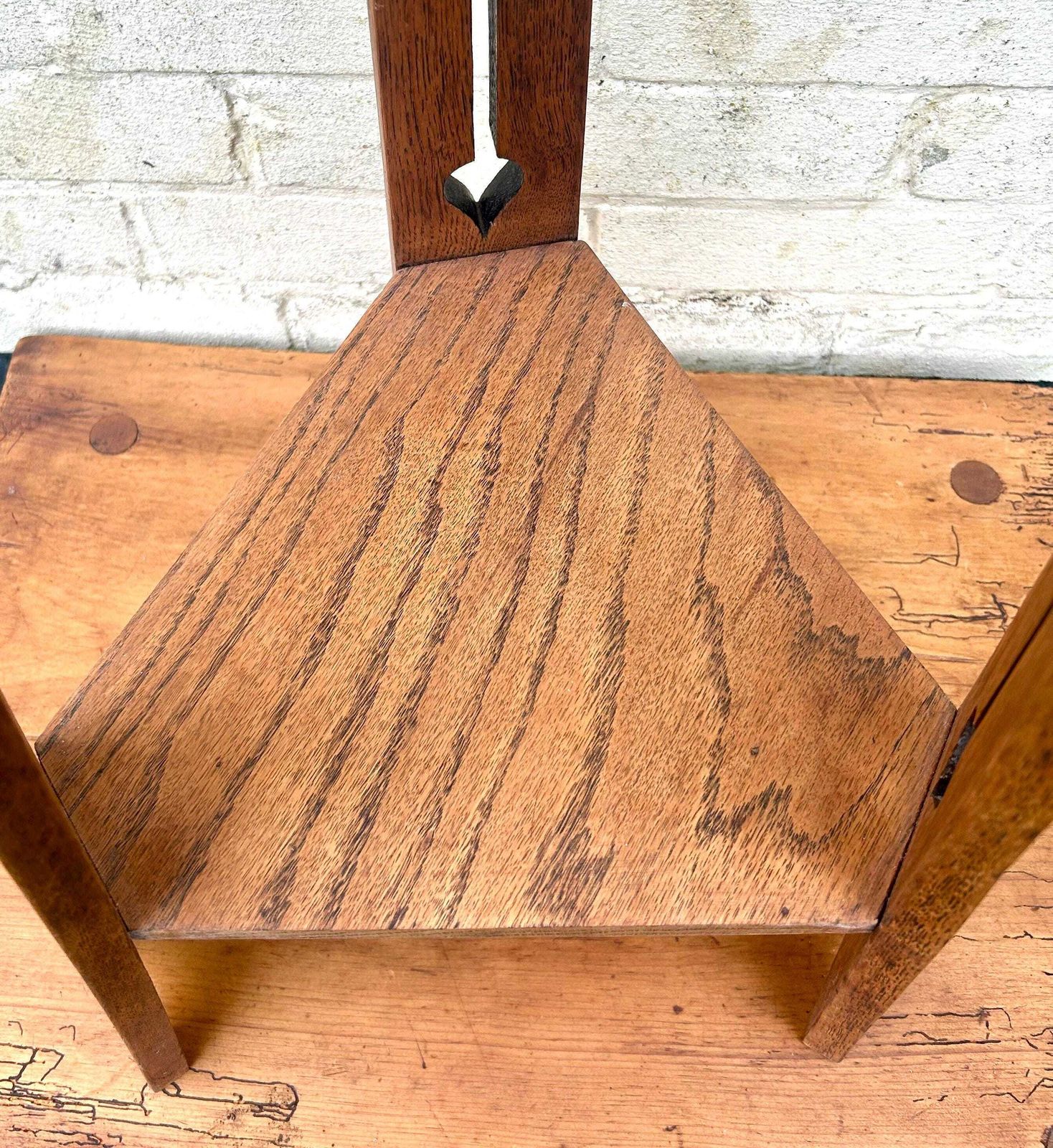 Arts And Crafts Oak Antique Side Table Vintage Wooden Victorian Hall Desk Industrial Occasional photo Furniture