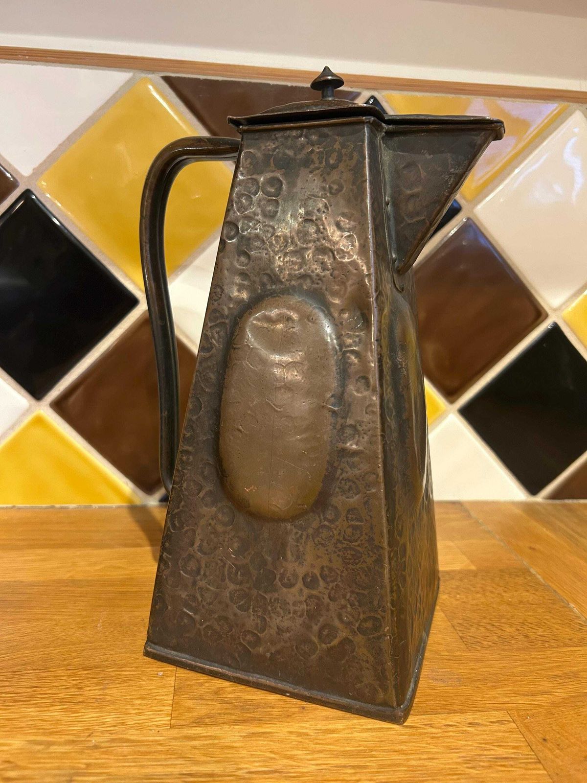 J & F Pool Arts And Crafts Teapot Copper Antique Jug Vintage Victorian Vase Rare Metal Pot Coffee Art Nouveau photo Home Decor
