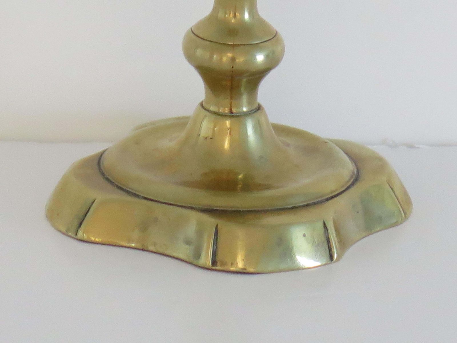photo buy Antique English Candlestick Solid Brass George II, Circa 1735, Heavy