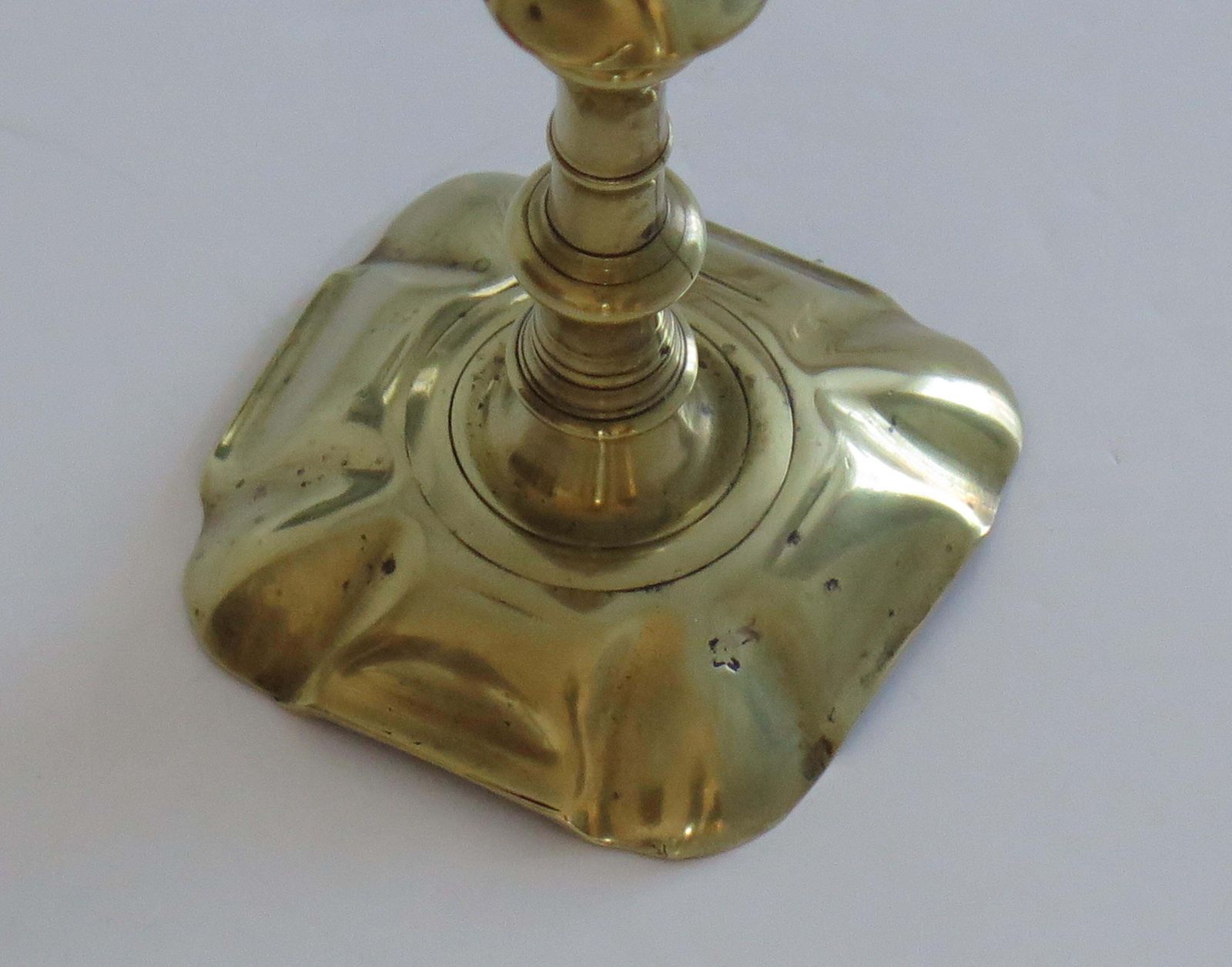 photo furniture English Georgian Solid Brass Candlestick Seemed, Circa 1770