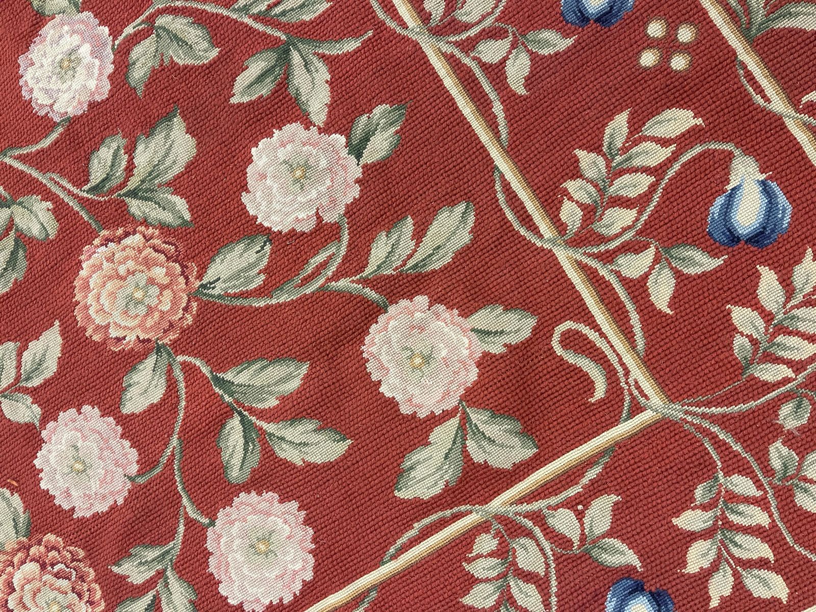 Traditional Carpet Aubusson Style Area Rug Handwoven Wool Needlepoint photo for sale