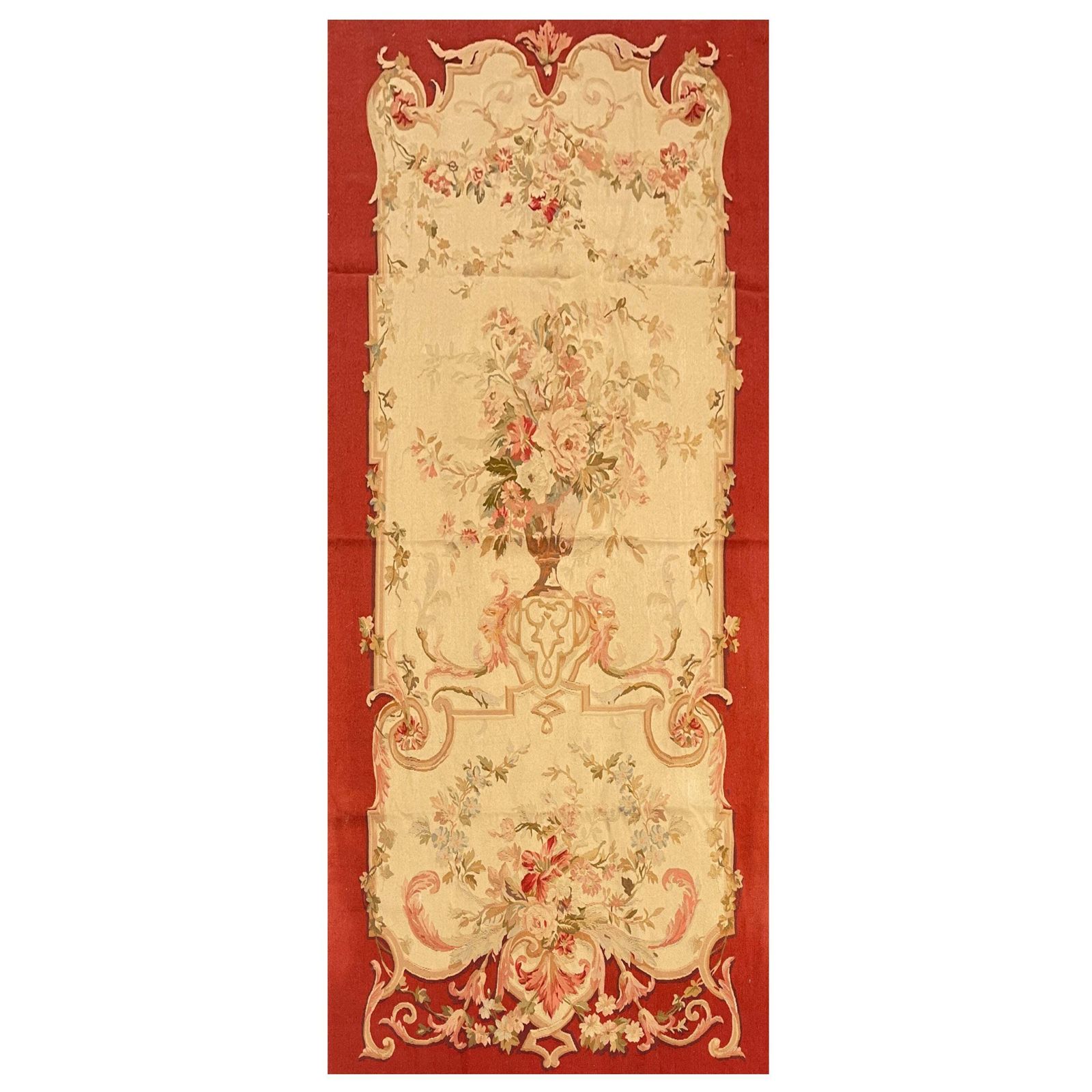 French Aubusson Style Panel Handwoven Wool Needlepoint