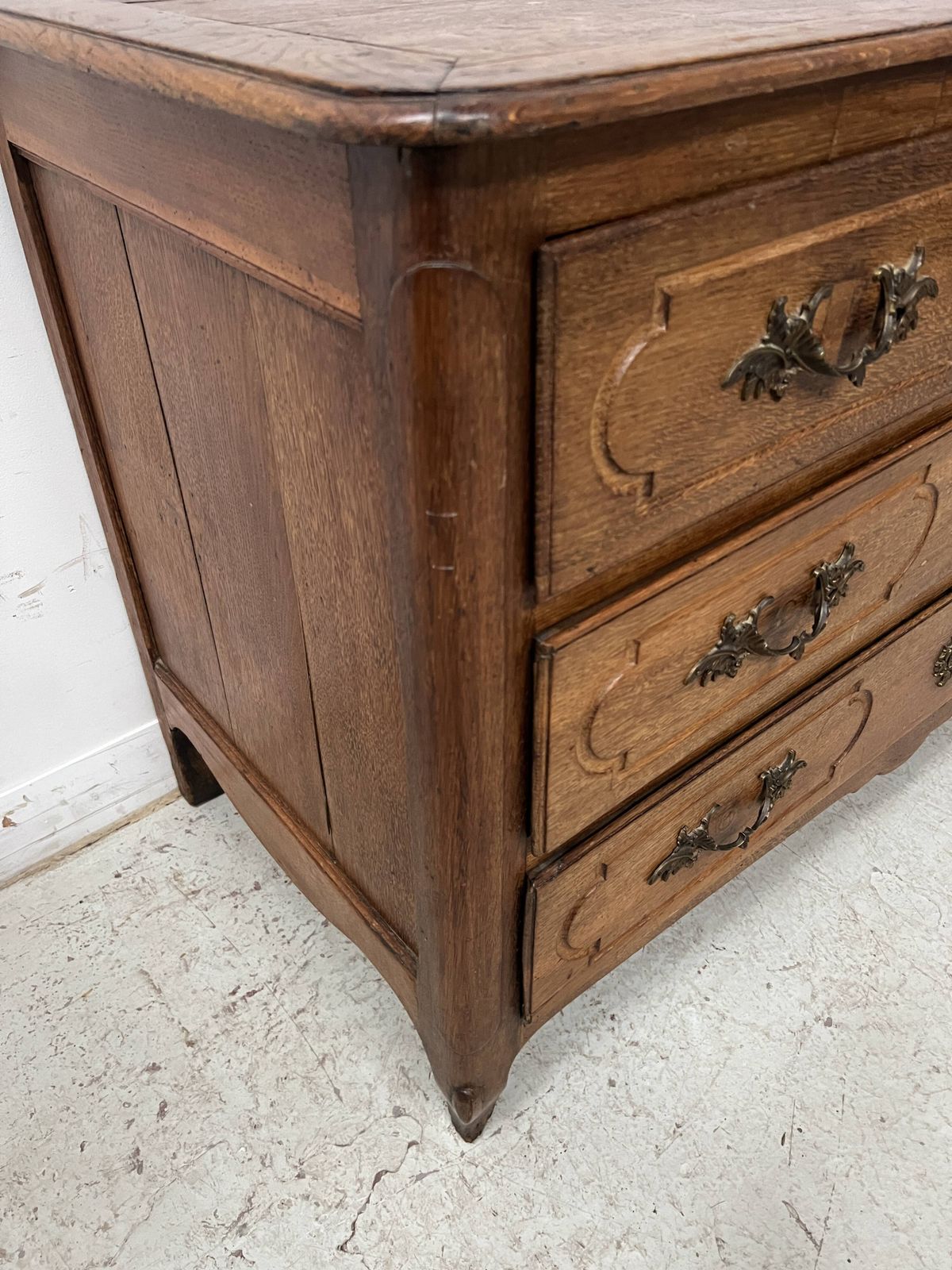 Louis XV Style Chest Of Drawers In Solid Oak From The 18th Century photo vintage