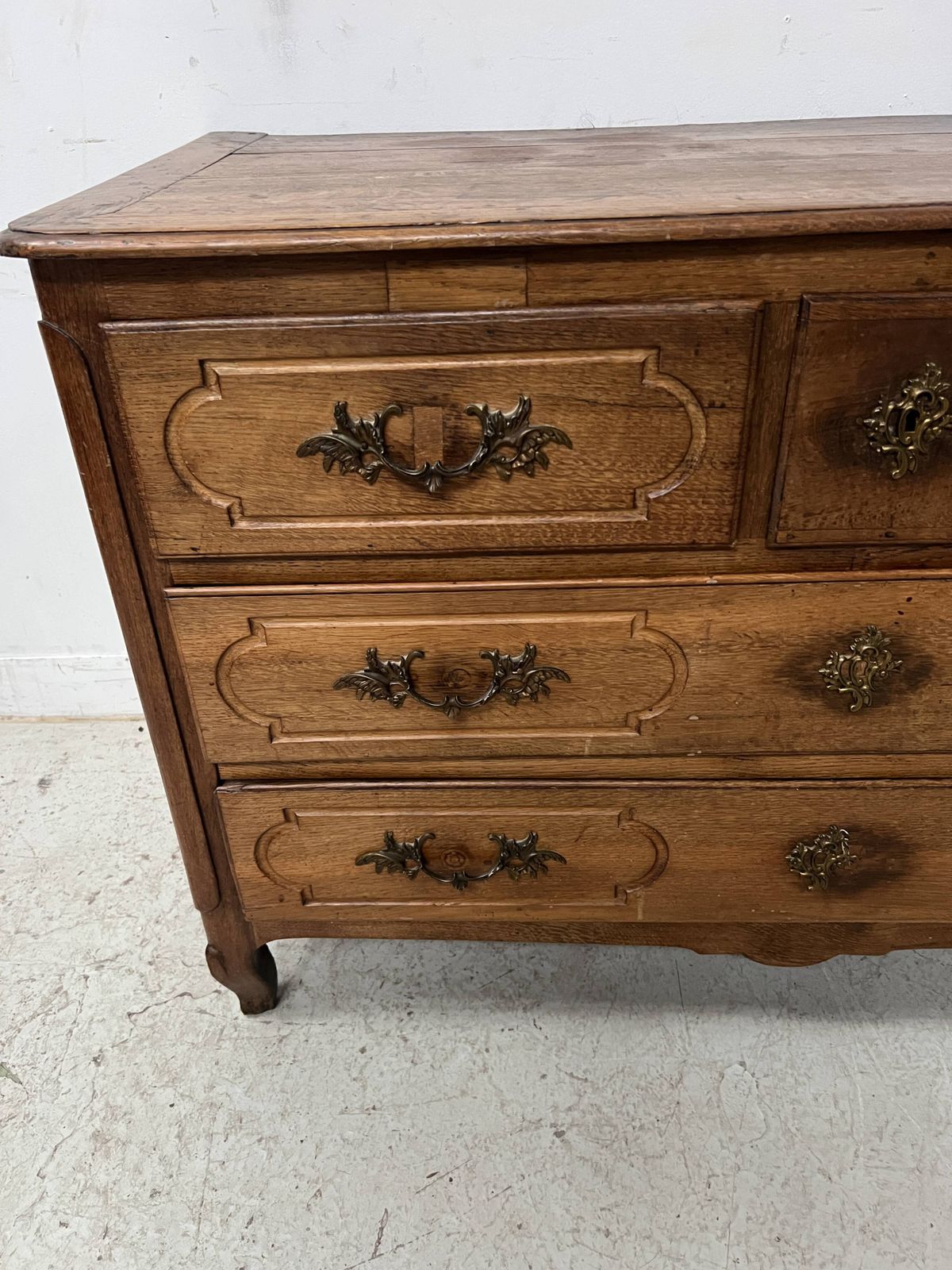 photo furniture Louis XV Style Chest Of Drawers In Solid Oak From The 18th Century