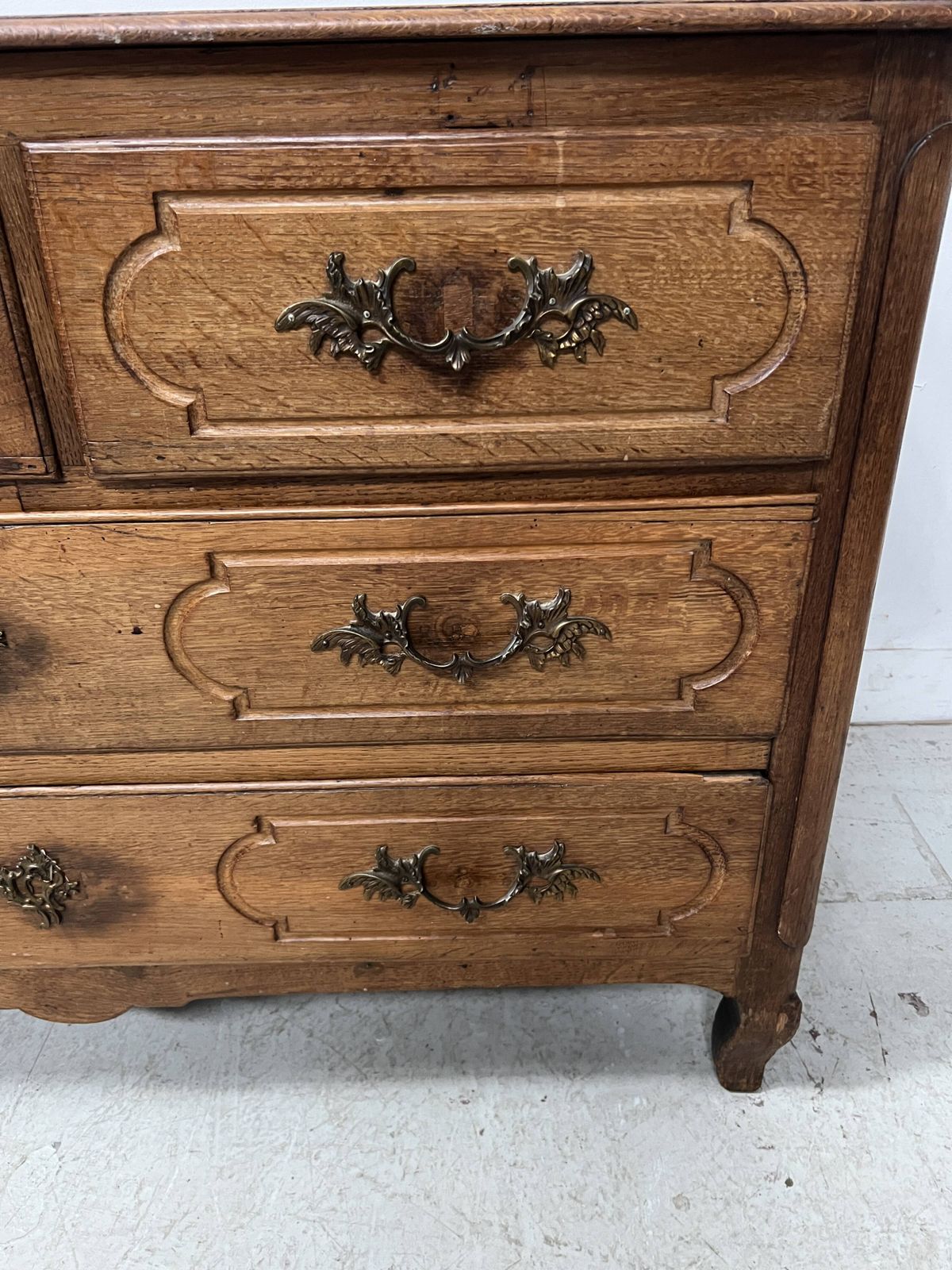 Furniture Louis XV Style Chest Of Drawers In Solid Oak From The 18th Century photo