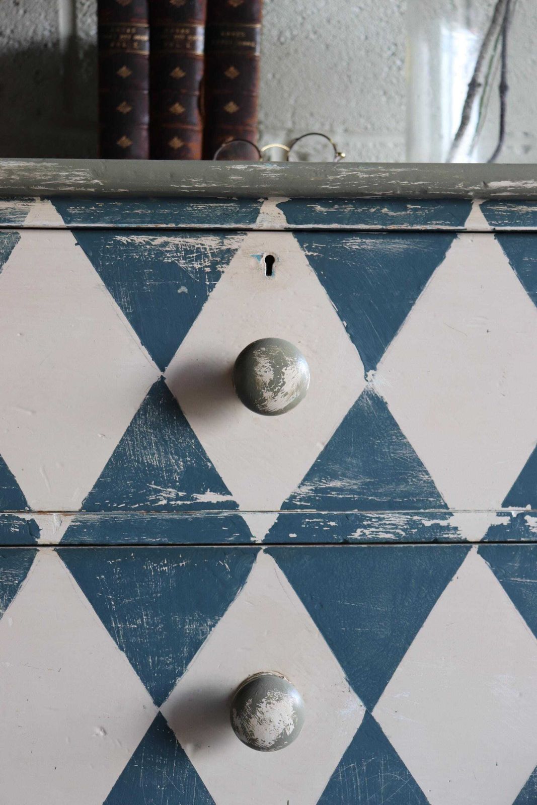 Substantial Harlequin Painted And Distressed Victorian Pine Dresser Or Chest Of Drawers photo 1450.0