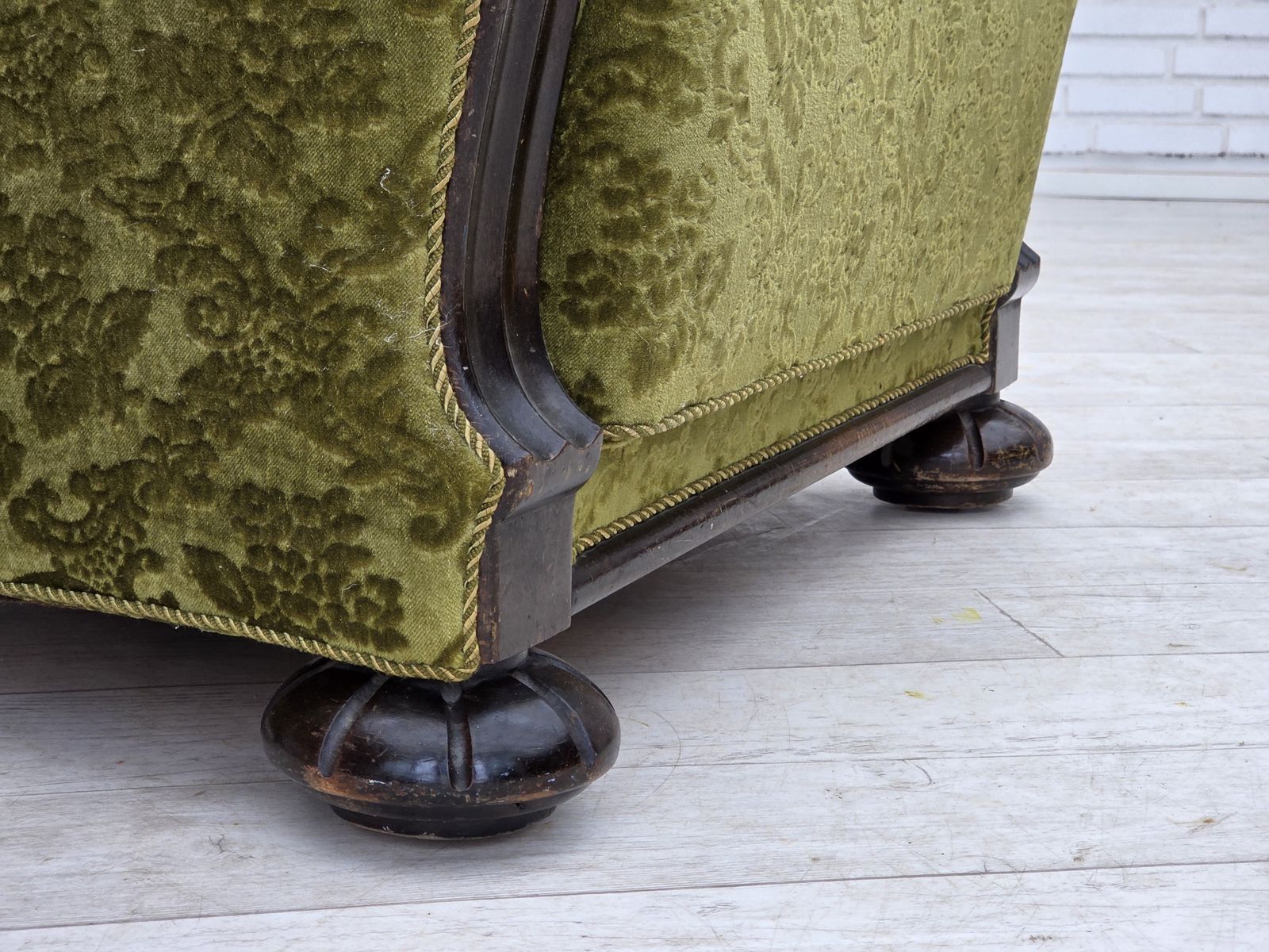 1950s, Danish Relax Chair, Furniture Velour, Oak Wood. photo furniture