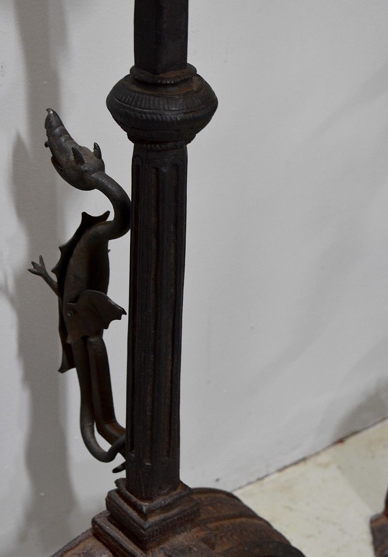 Pair Of Andirons Castles 18th photo buy